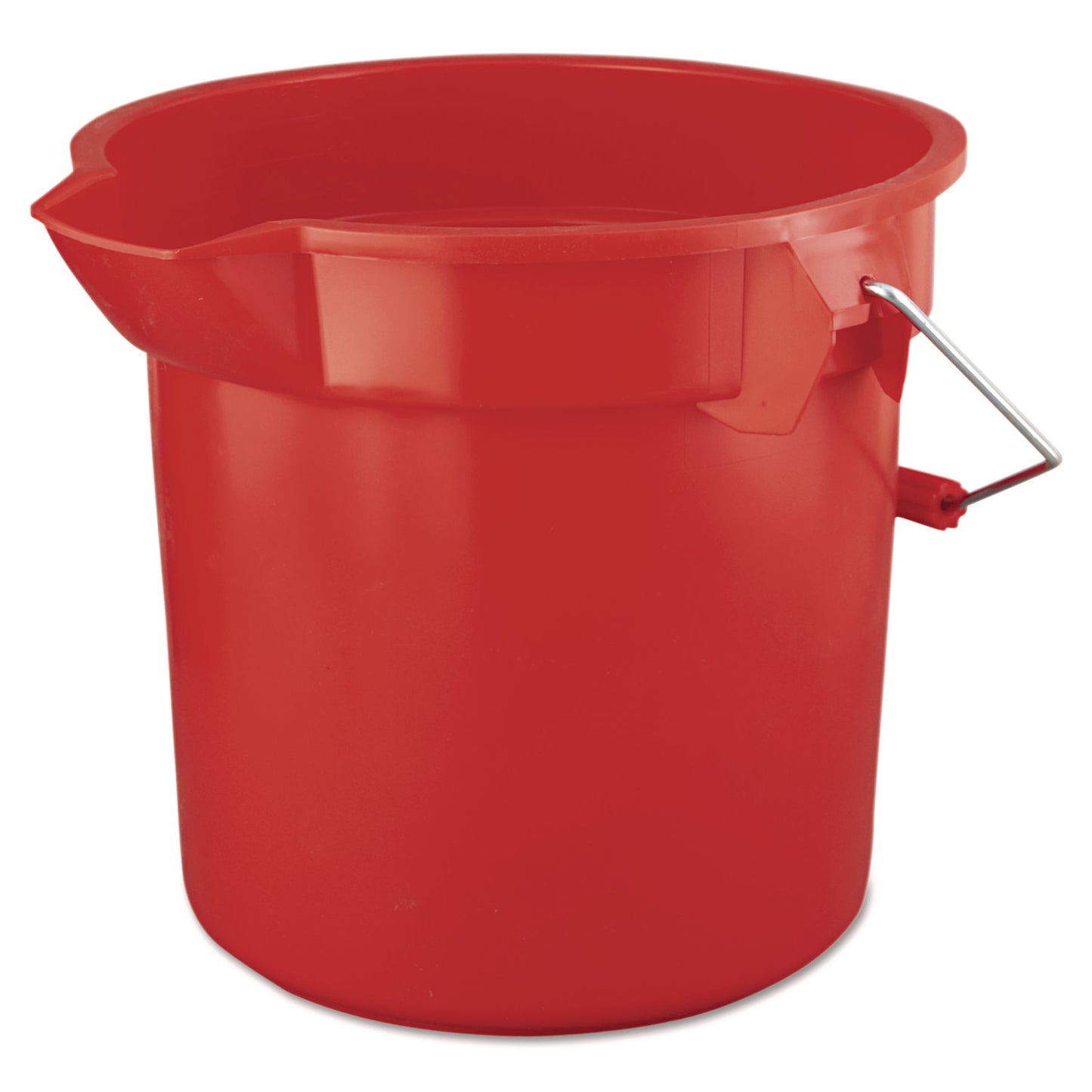 BRUTE Round Utility Pail, 14 qt, Plastic, Red, 12" Diameter