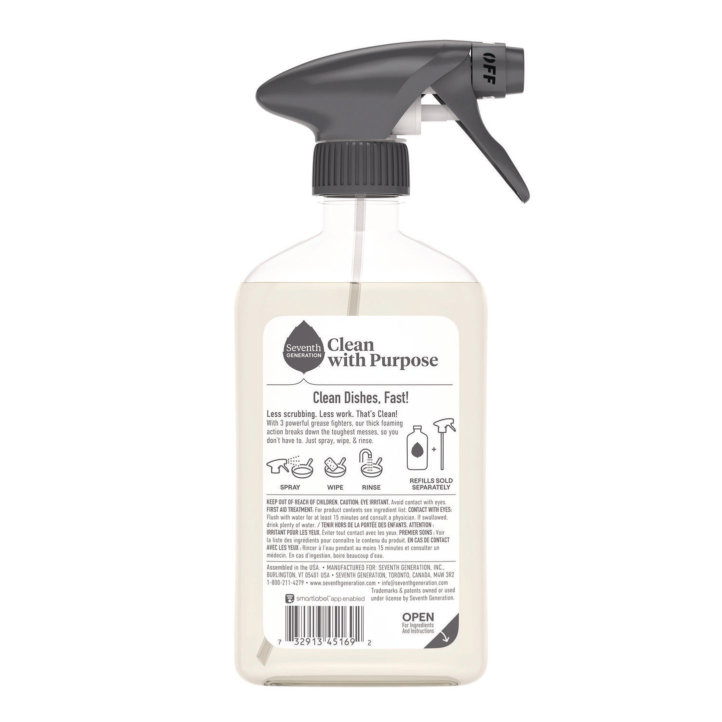 Foaming Dish Spray, Mandarin Orange Scent, 16 oz Bottle