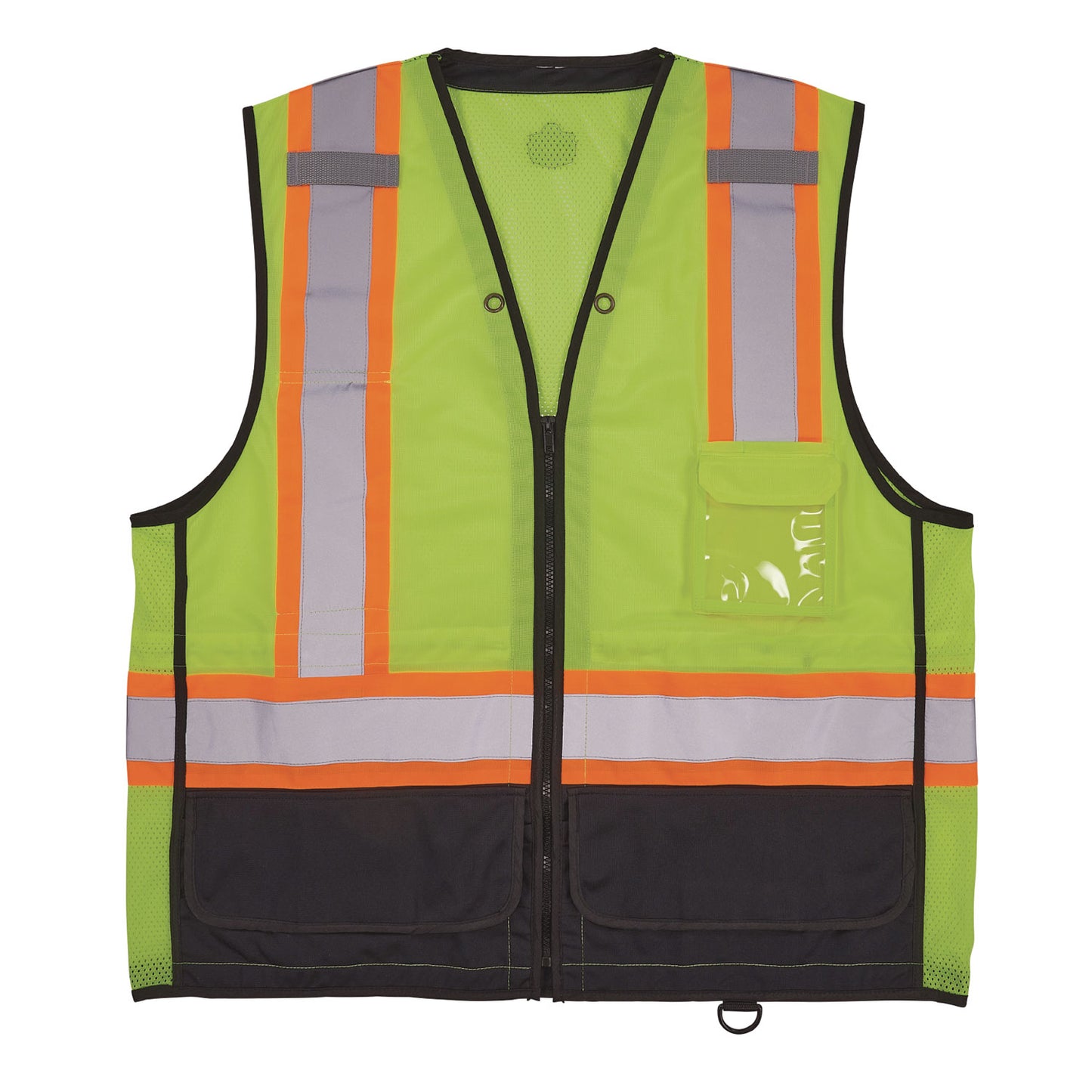 GloWear 8251HDZ Class 2 Two-Tone Hi-Vis Safety Vest, Polyester, Large to X-Large, Lime