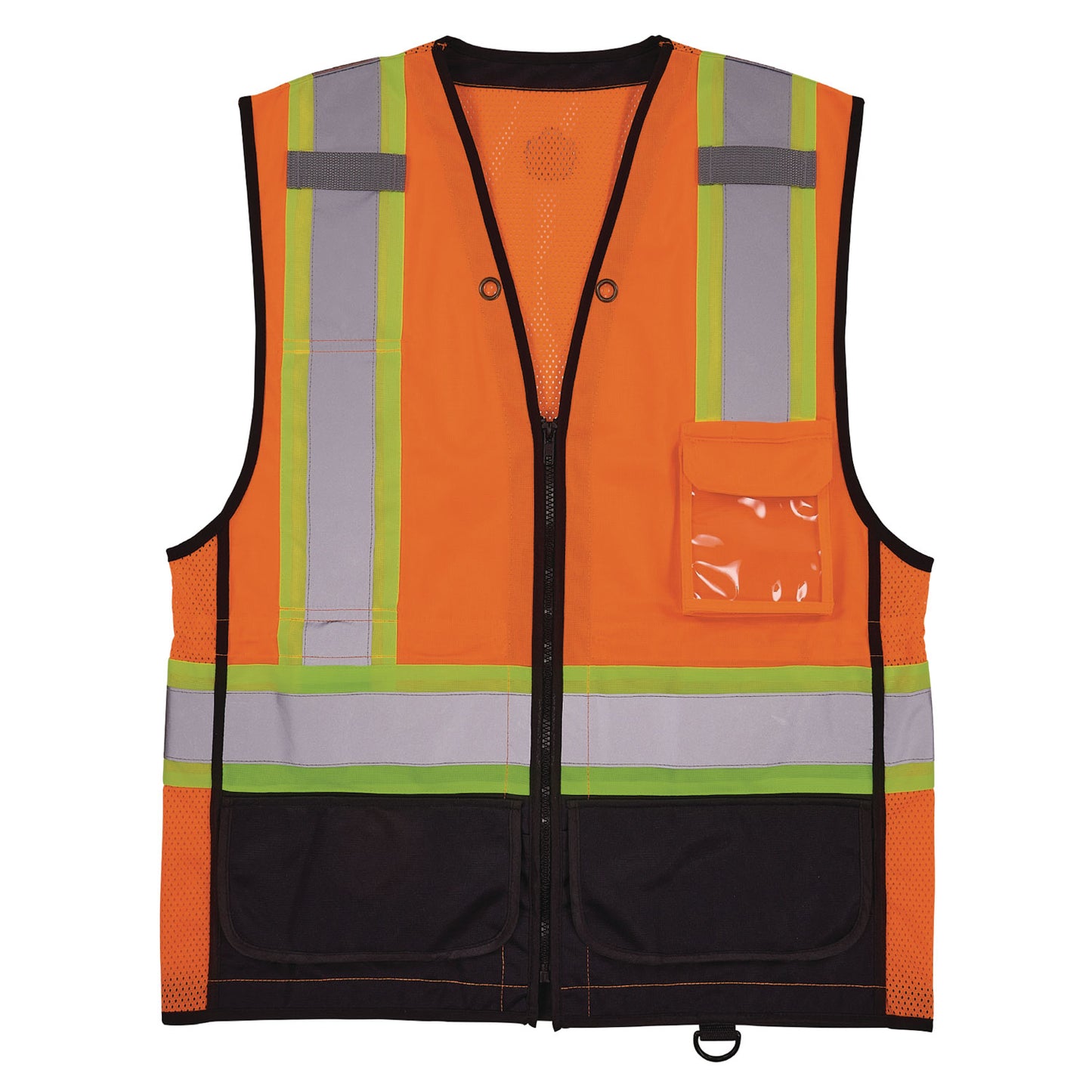 GloWear 8251HDZ Class 2 Two-Tone Hi-Vis Safety Vest, Polyester, 4X-Large to 5X-Large, Orange