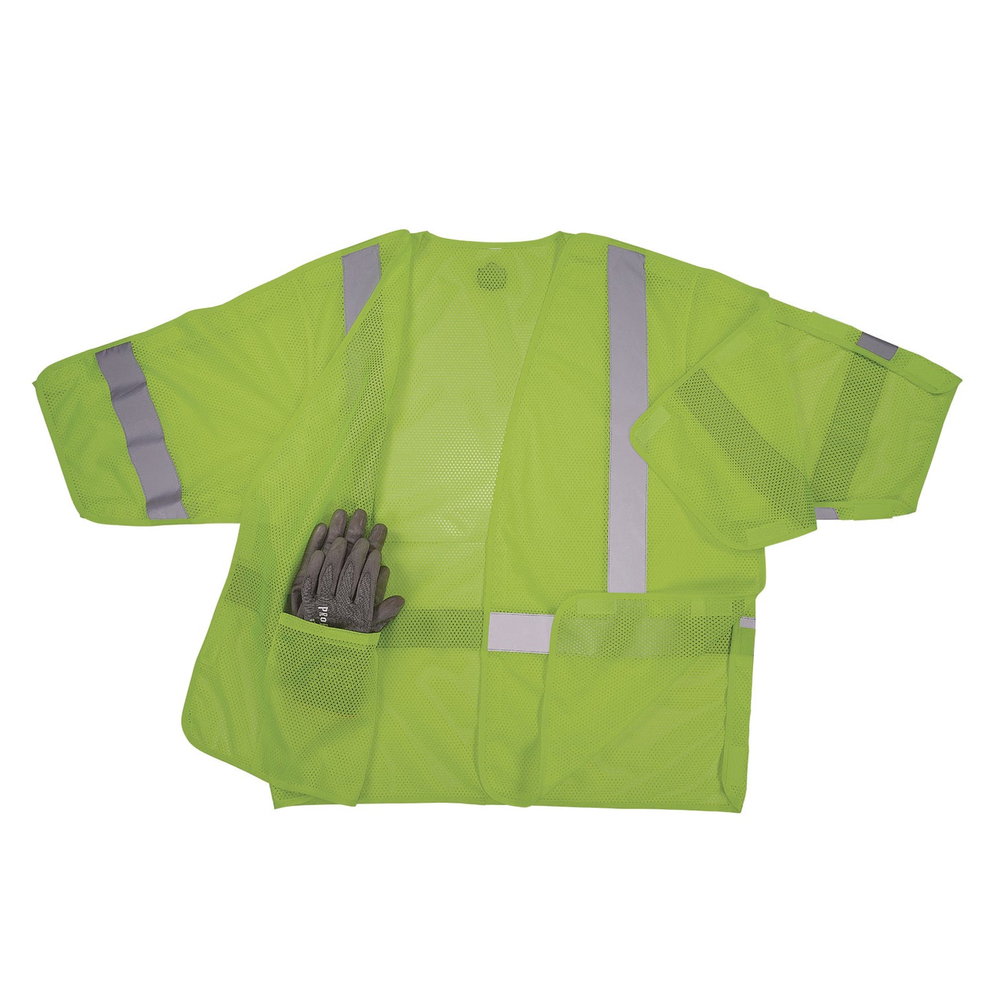 GloWear 8315BA Class 3 Hi-Vis Breakaway Safety Vest, Polyester, Large to X-Large, Lime