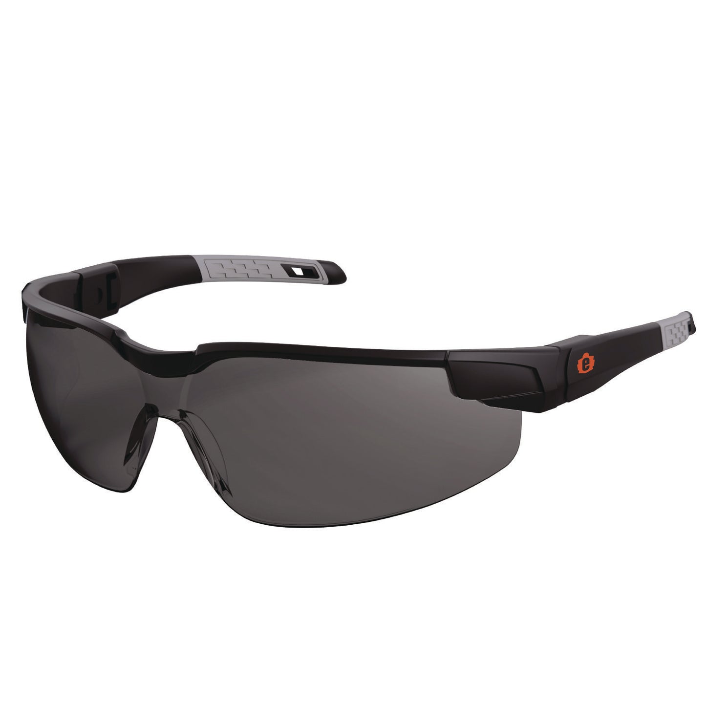 Skullerz DELLENGER Anti-Scratch Anti-Fog Safety Glasses with Adjustable Temples, Matte Black Half Frame, Smoke Single Lens