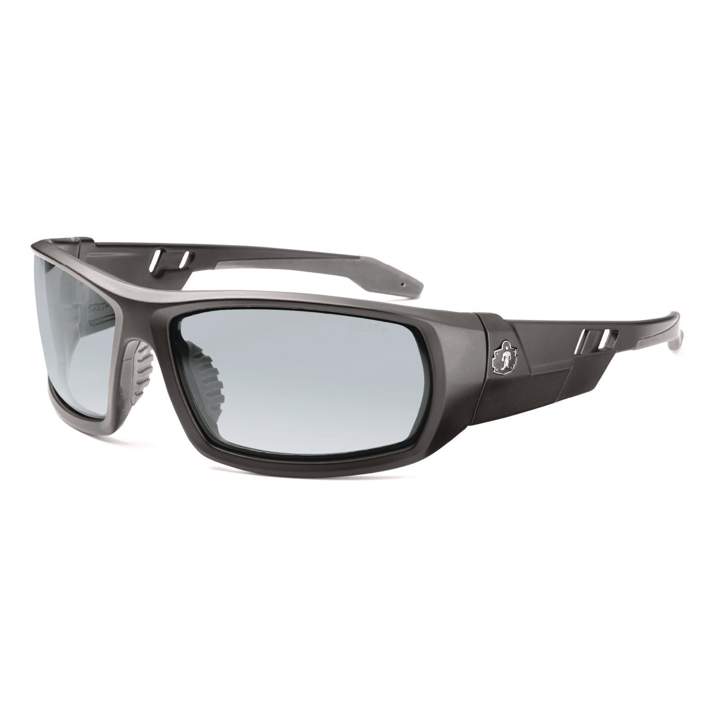 Skullerz ODIN Anti-Scratch Enhanced Anti-Fog Safety Glasses, Matte Black Full Frame, Clear Dual I/O Lens