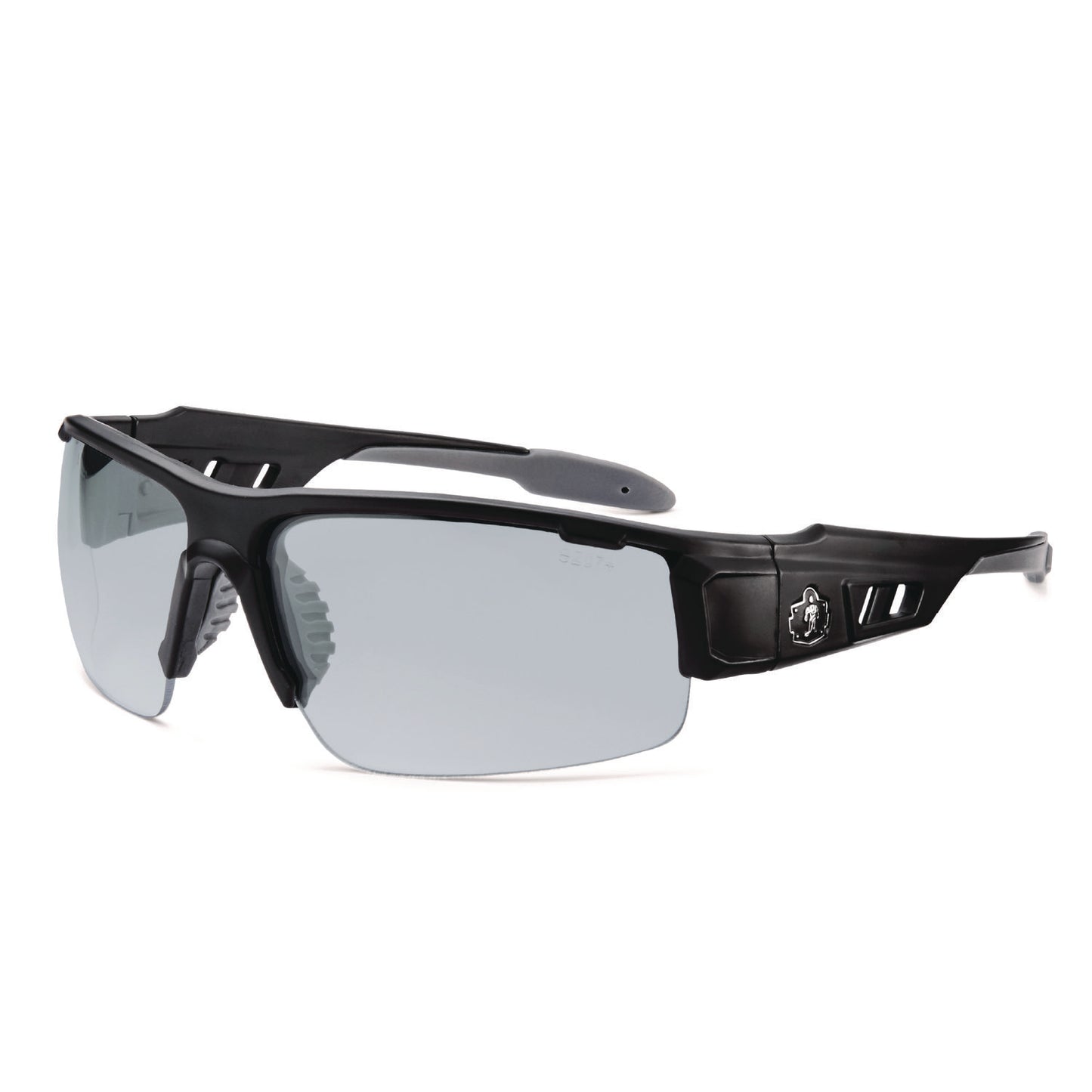 Skullerz DAGR Anti-Scratch Enhanced Anti-Fog Safety Glasses, Matte Black Half Frame, Clear Dual I/O Lens