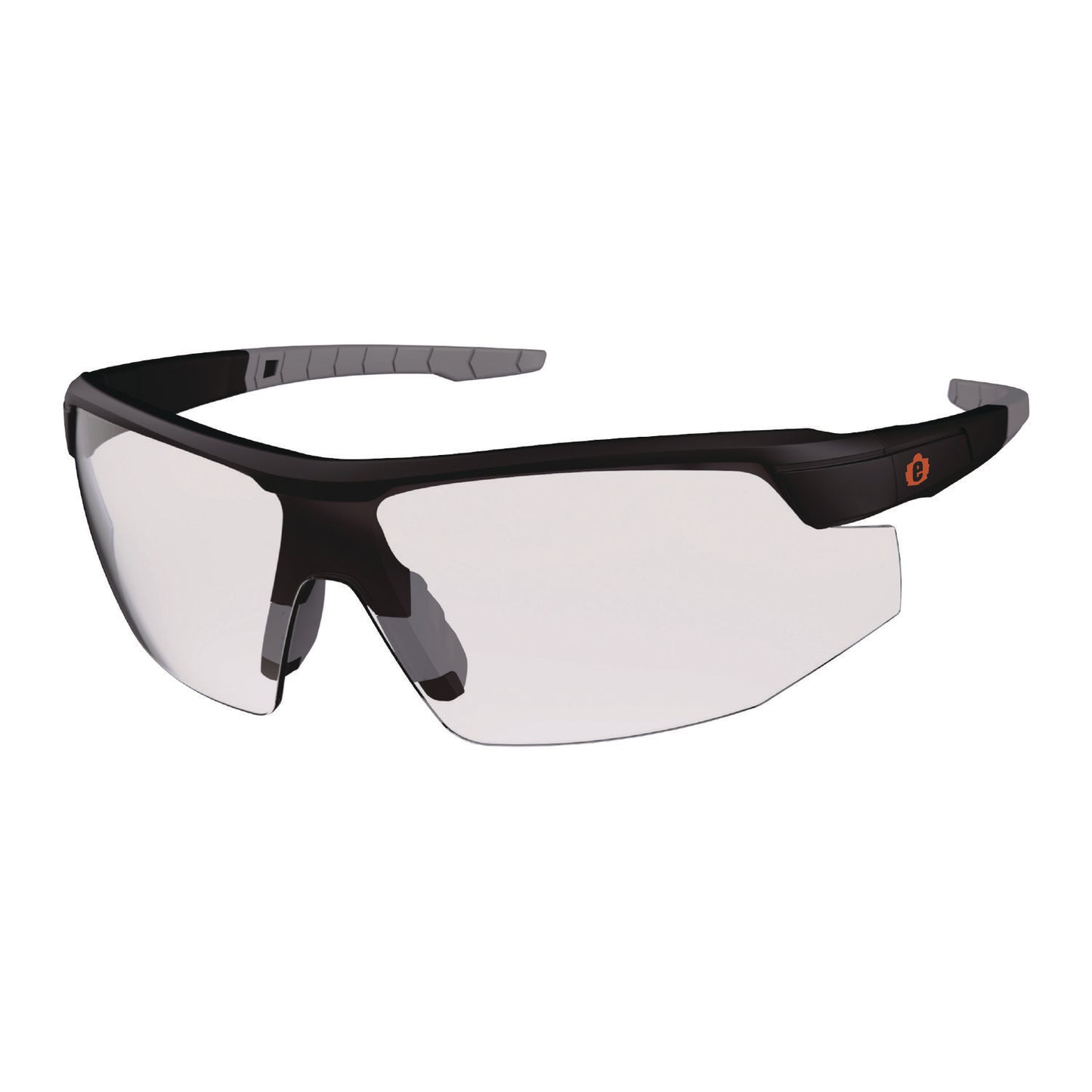 Skullerz SKOLL Anti-Scratch Enhanced Anti-Fog Safety Glasses, Matte Black Half Frame, Clear Single Lens
