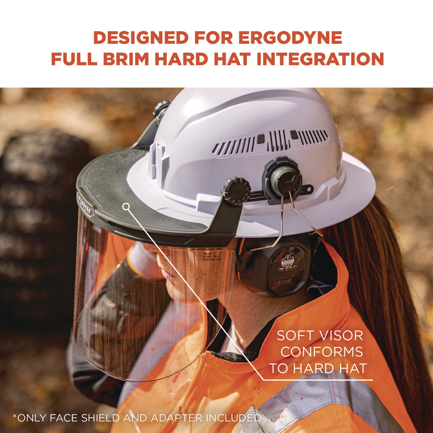 Skullerz 8995 Anti-Scratch and Anti-Fog Hard Hat Face Shield with Adapter for Full Brim, Clear Lens