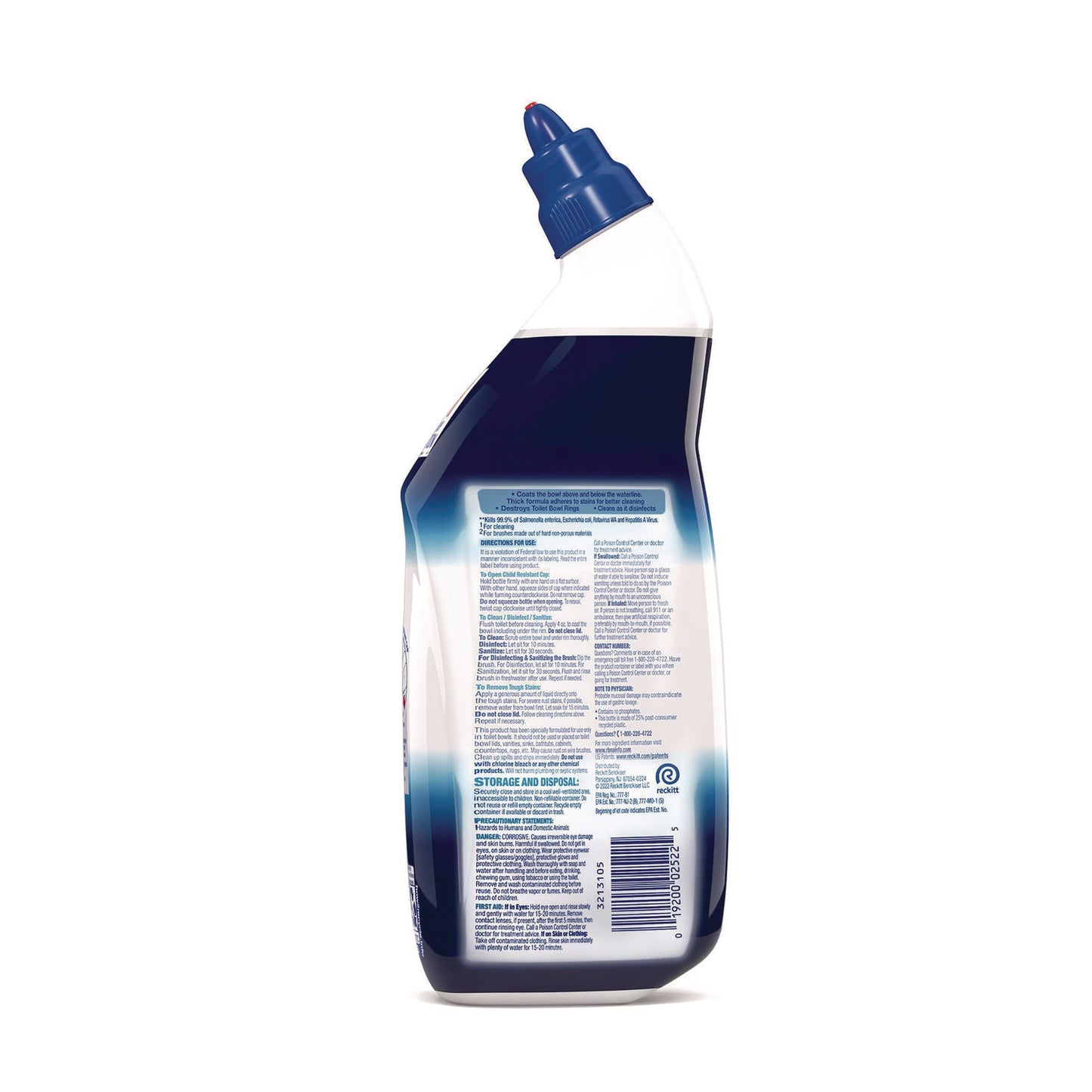 Disinfectant Toilet Bowl Cleaner, Atlantic Fresh Scent, 24 oz Bottle, Angle-Neck Bottle