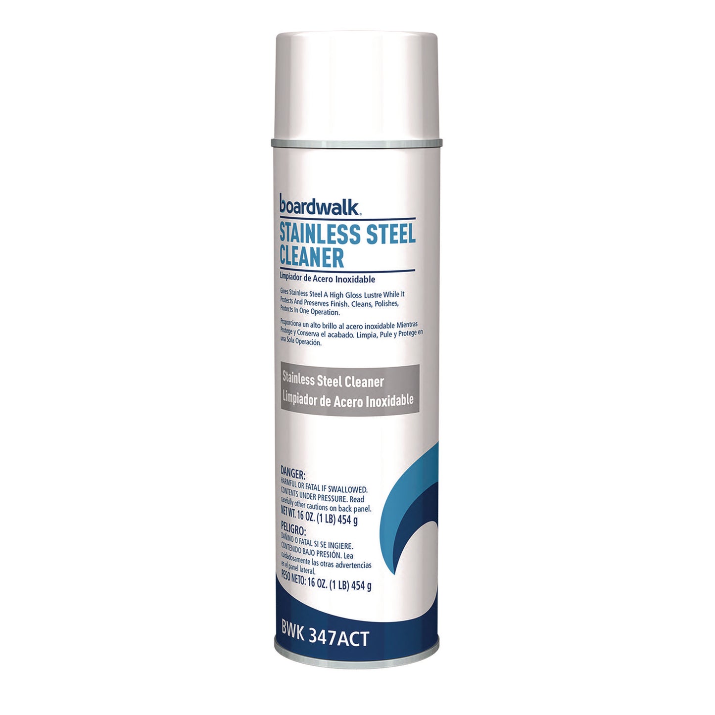Stainless Steel Cleaner and Polish, Water-in-Oil Based, 16 oz Aerosol Spray