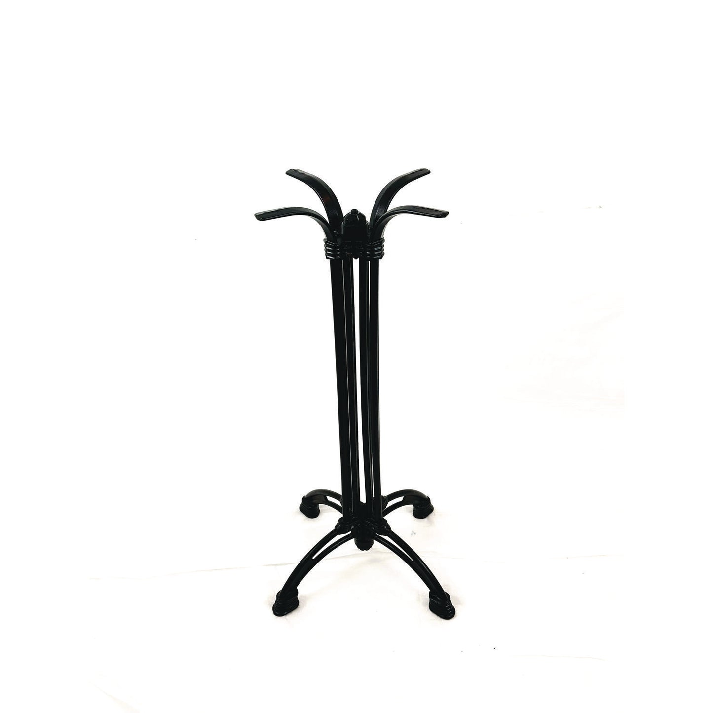 Topalit Tables, Square, 32 x 32 x 44, Brushed Silver Top, Black Iron Base/Legs