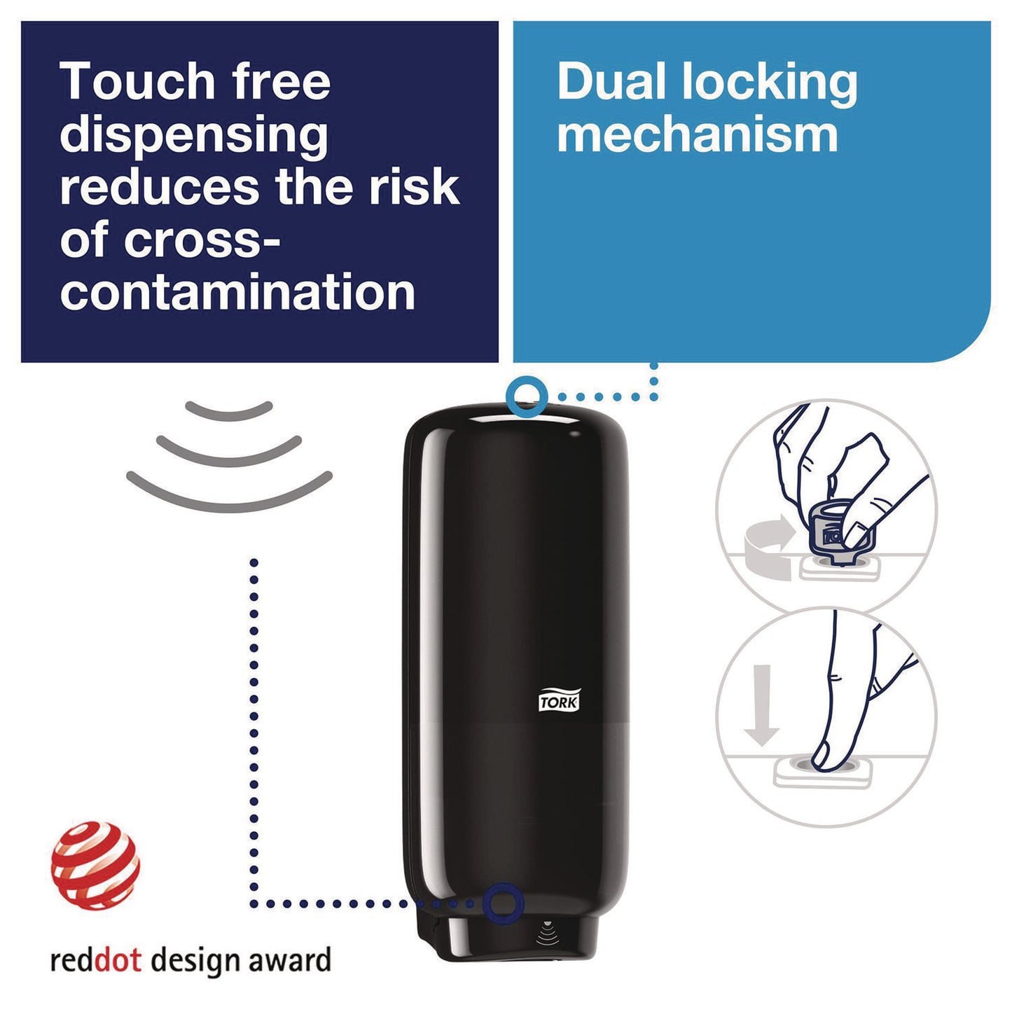 Skincare Dispenser with Intuition Sensor, 1 L, 4.4 x 4.5 x 11.5, Black