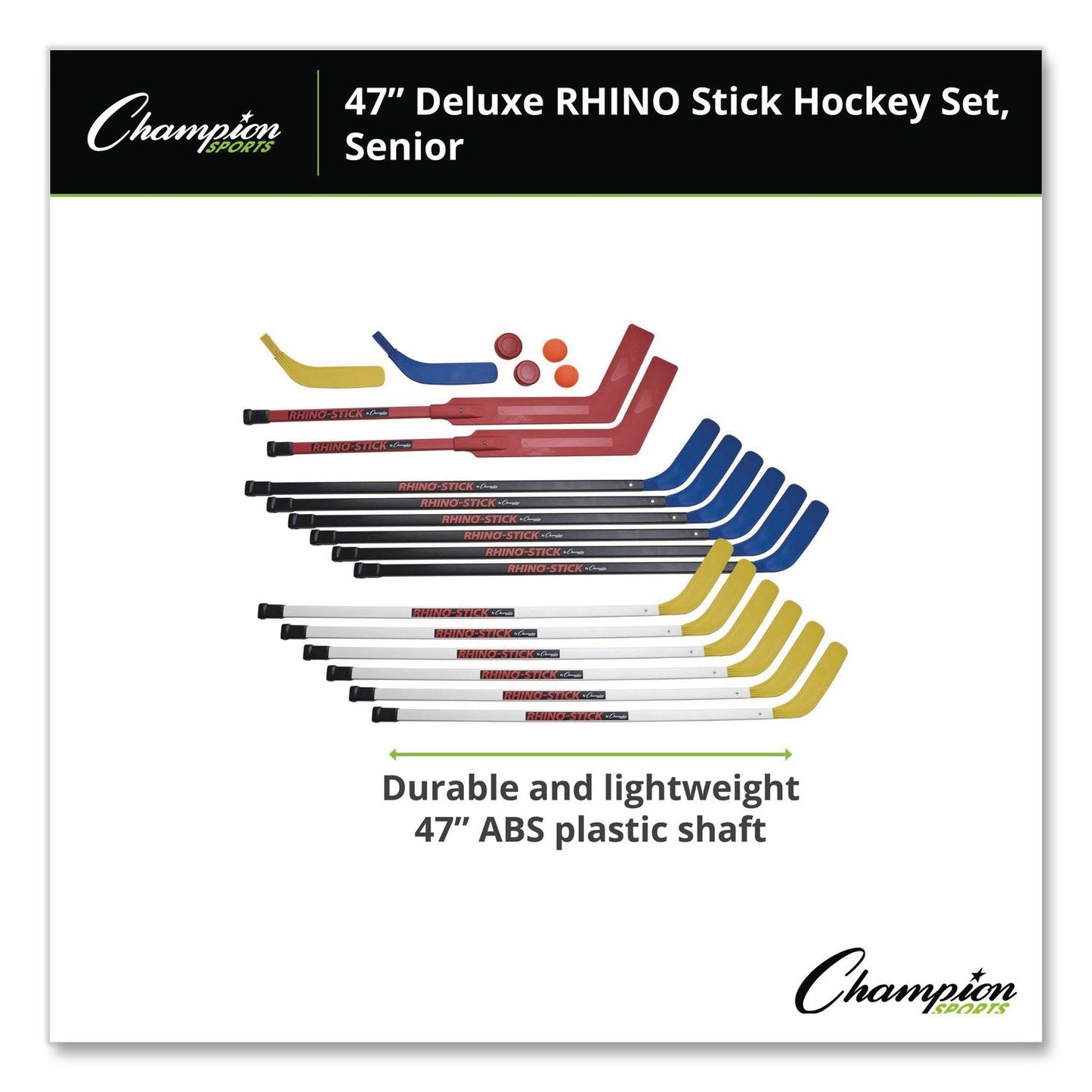 Indoor ABS Floor Hockey Set, 2 Pucks, 14 Sticks