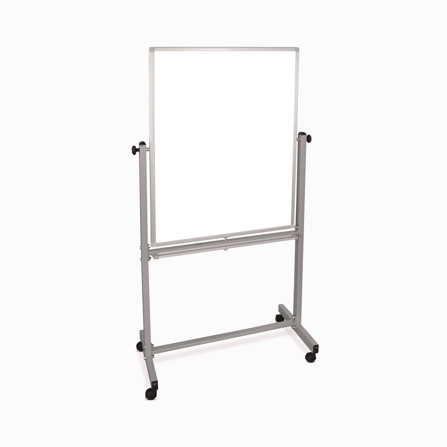 Mobile Magnetic Whiteboard, 36" x 68", White Surface, Satin Aluminum Frame