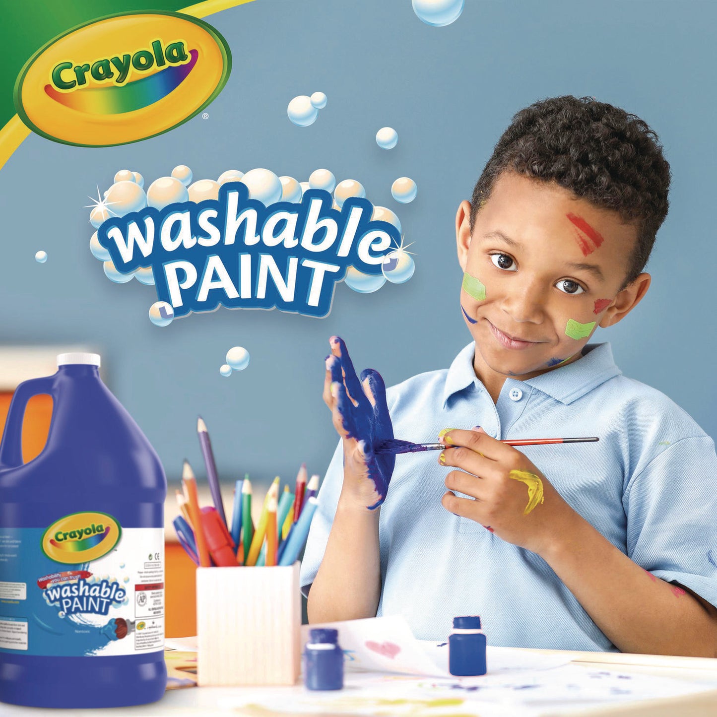 Washable Paint, Blue, 1 Gal Bottle