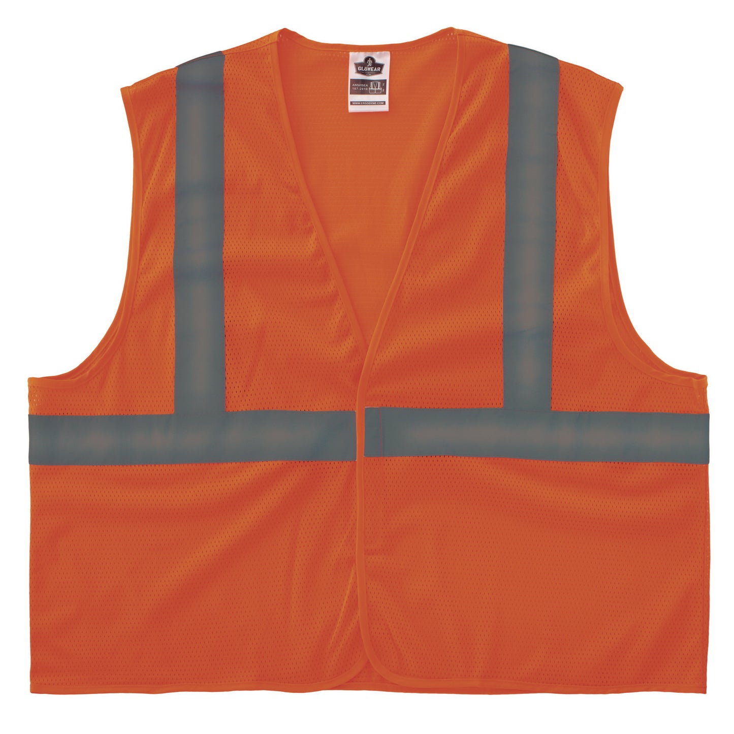 GloWear 8205HL-ECO Class 2 Recycled Hi-Vis Vest, Mesh, Polyester, X-Small, Orange