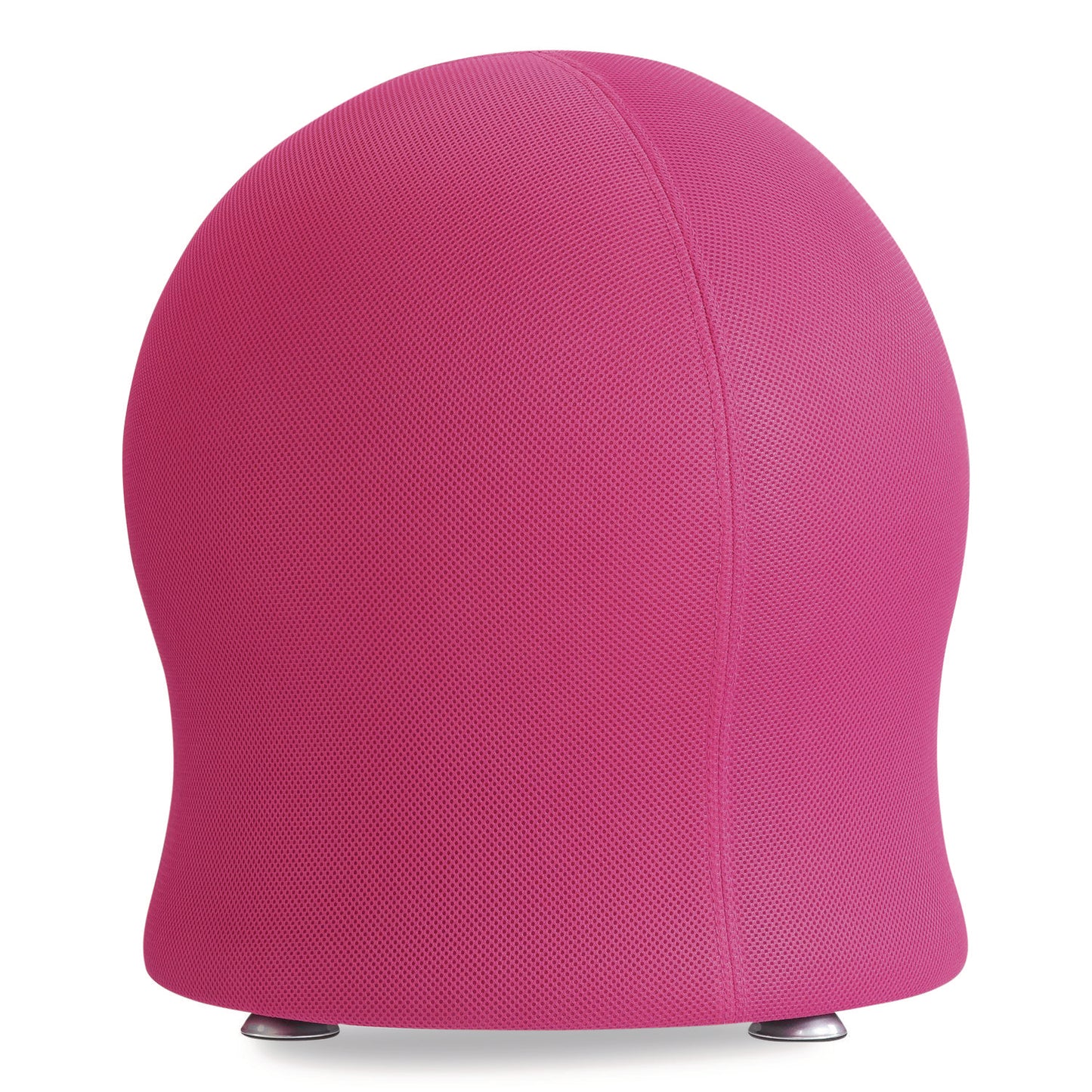 Zenergy Ball Chair, Backless, Supports Up to 250 lb, Pink Fabric Seat, Silver Base
