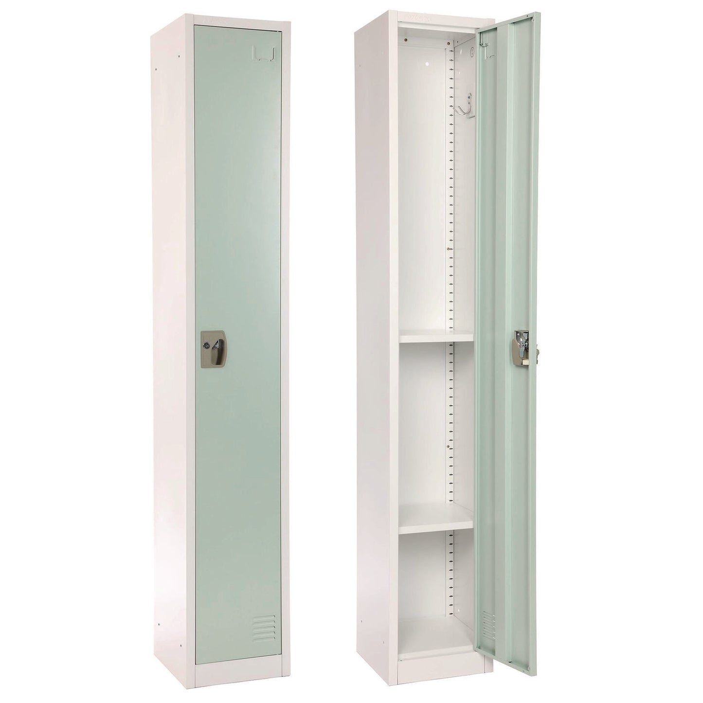 Steel Storage Locker, 1 Compartment, 12 x 12 x 72, Misty Green