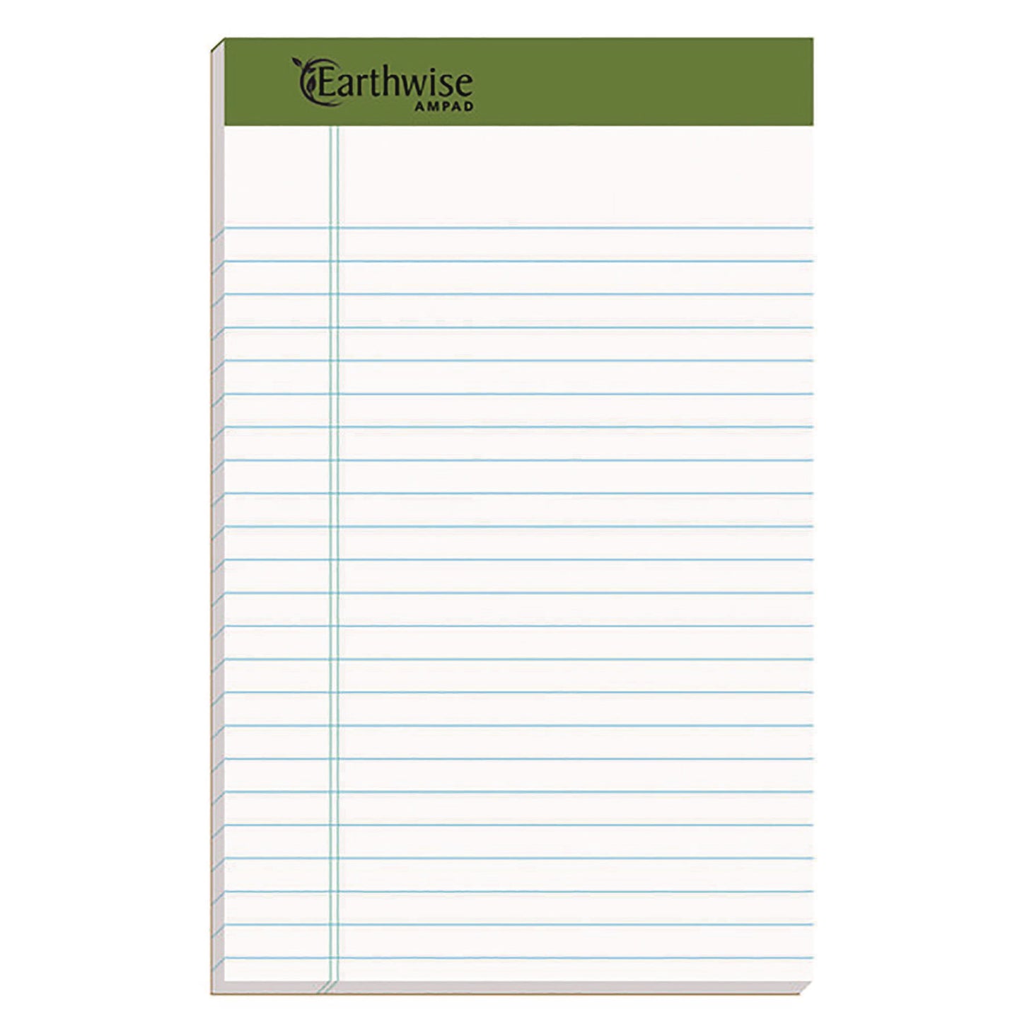 Earthwise Recycled Paper Legal Pads, Wide/Legal Rule, (40) White 5 x 8 Sheets, 6/Pack