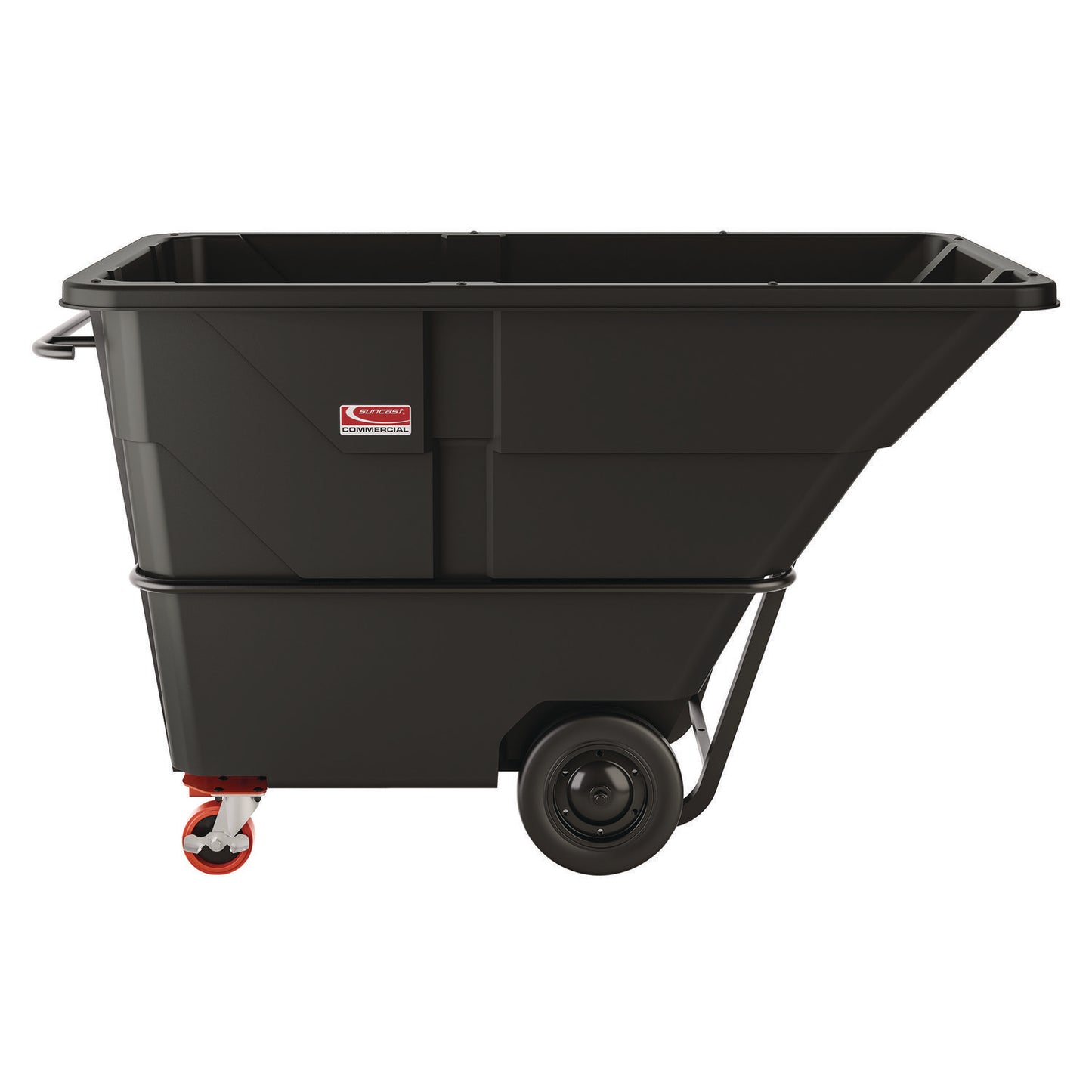 2 cu yd Heavy Duty Tilt Truck, Forkliftable Frame, 2,300 lb Capacity, Black/Red