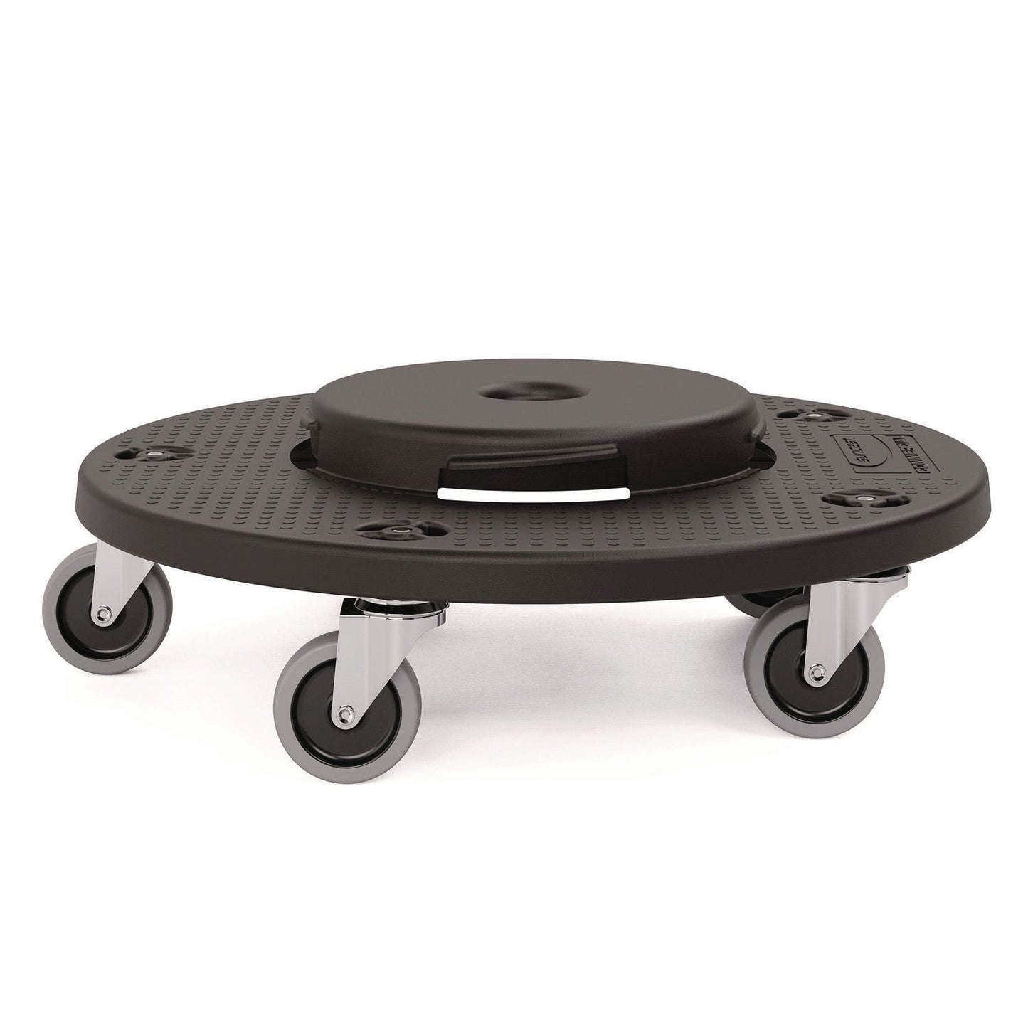 Utility Trash Can Dolly, 350 lb Capacity, 20.75" x 6.5", Black, 2/Pack
