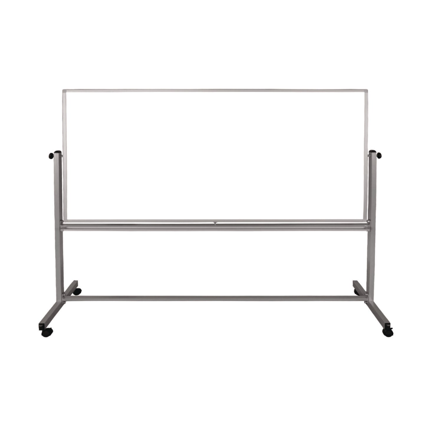 Mobile Magnetic Whiteboard, 96" x 40", White Surface, Silver Aluminum Frame