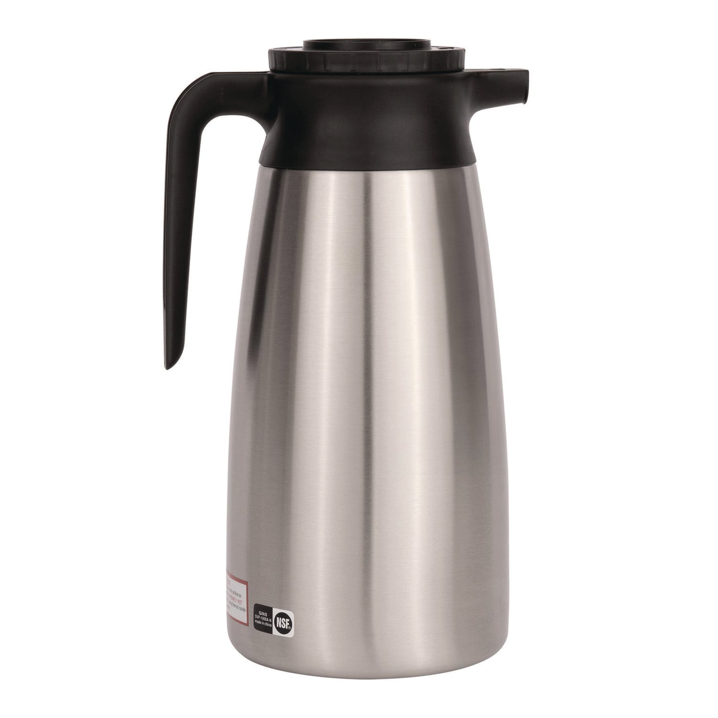 Thermal Vacuum Pitcher, 64 oz, Stainless Steel/Black