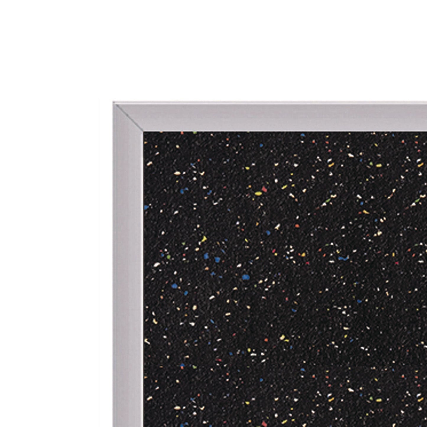 Recycled Bulletin Board, 87.91 x 48.5, Confetti Surface, Satin Aluminum Frame