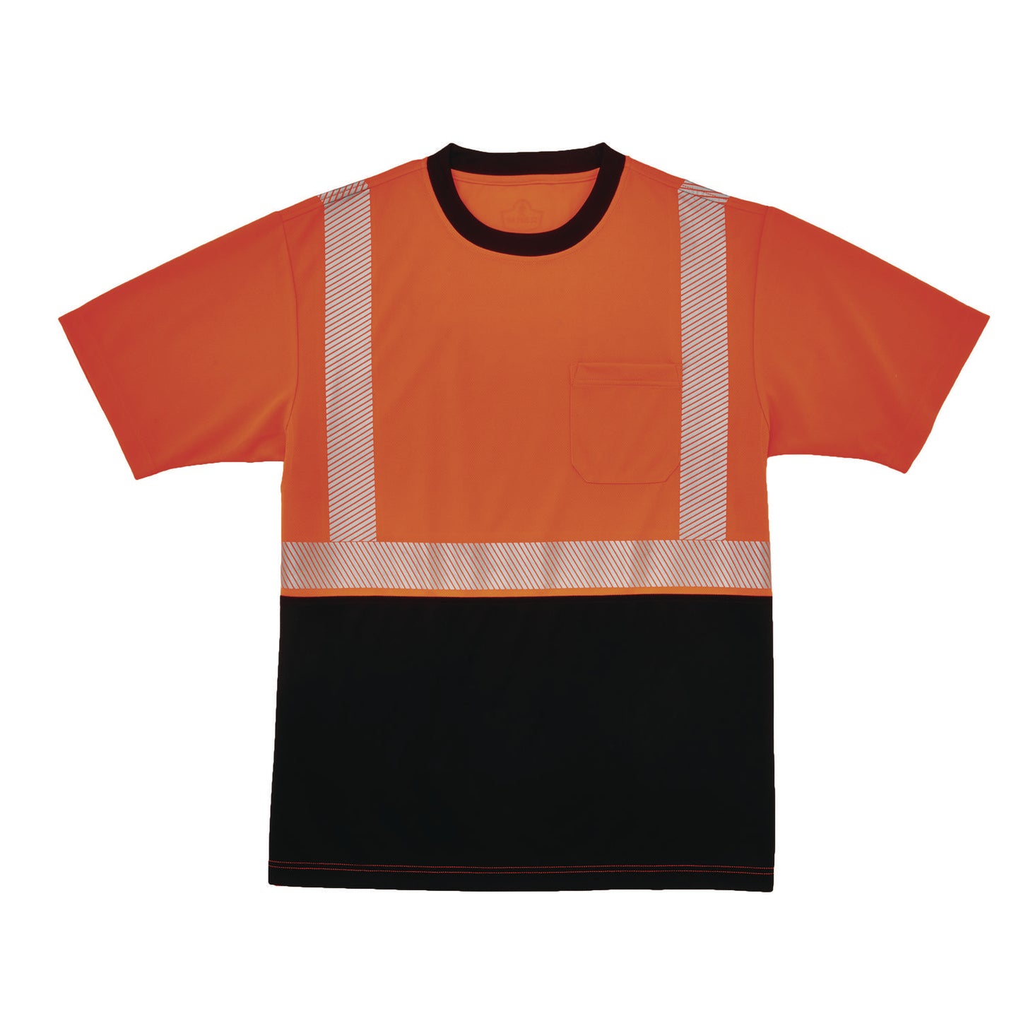 GloWear 8280BK Class 2 Performance T-Shirt with Black Bottom, 8X-Large Long, Orange