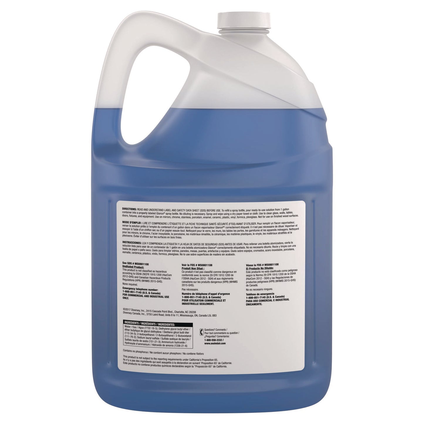 Glance Powerized Glass and Surface Cleaner, 1 gal Bottle