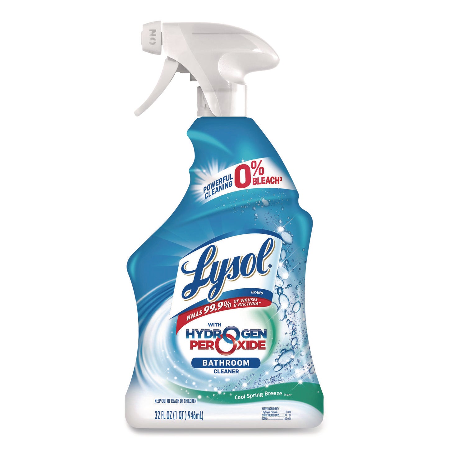 Bathroom Cleaner with Hydrogen Peroxide, Cool Spring Breeze Scent, 32 oz Trigger Spray Bottle