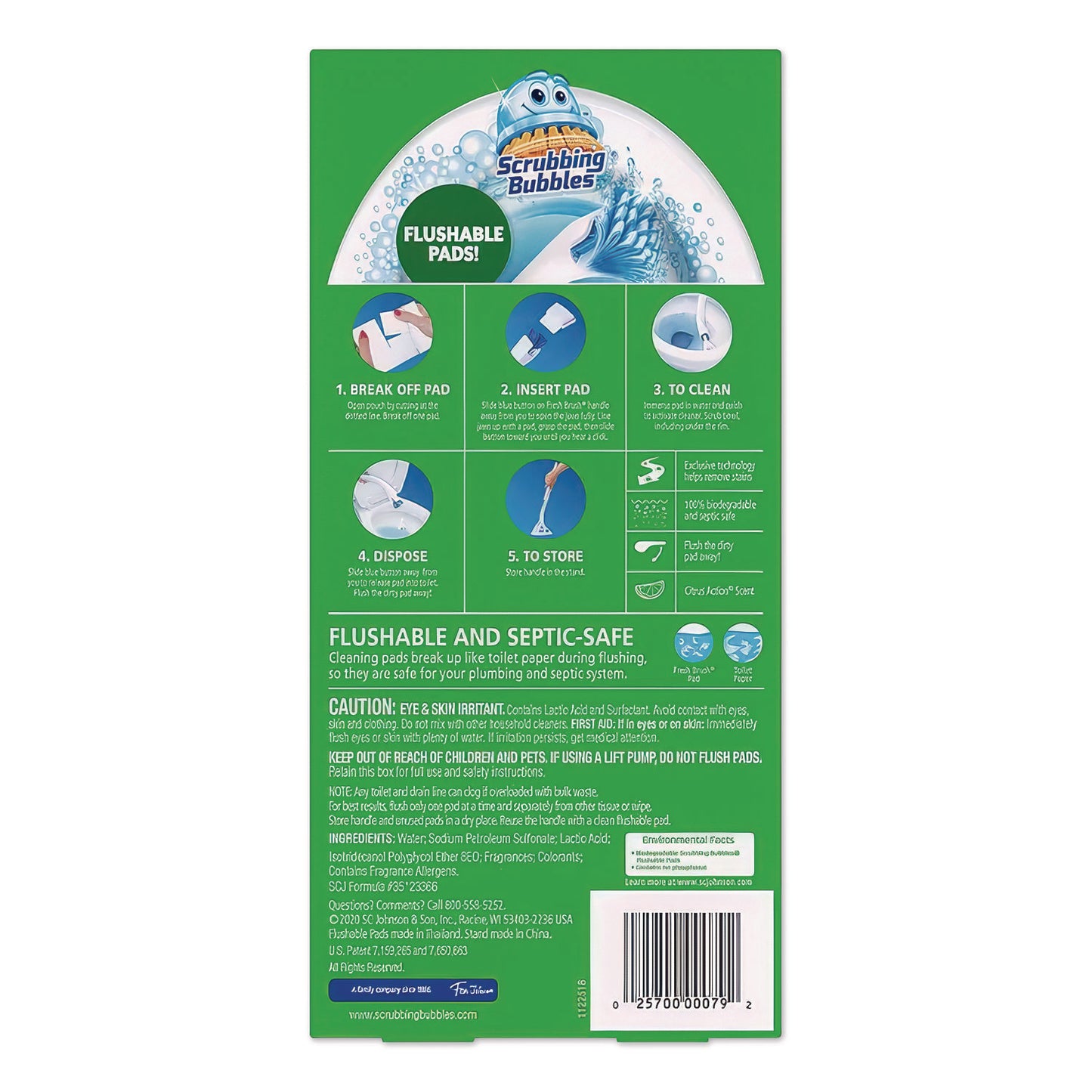 Fresh Brush Toilet Cleaning System Starter Kit, 19" Wand, 4 Pads, Stand