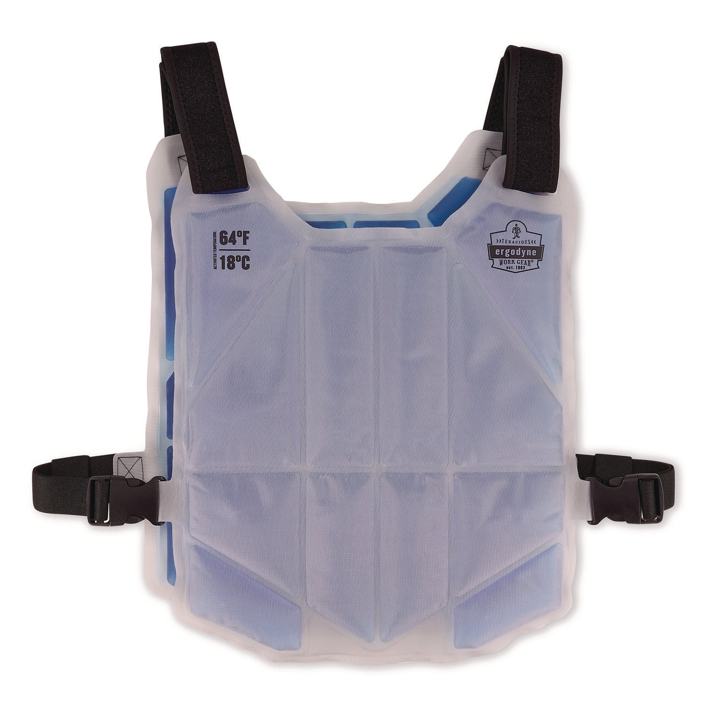 Chill-Its 6210 Phase Change Cooling Ice Vest, Nylon/Phase Change, One Size Fits Most, Blue