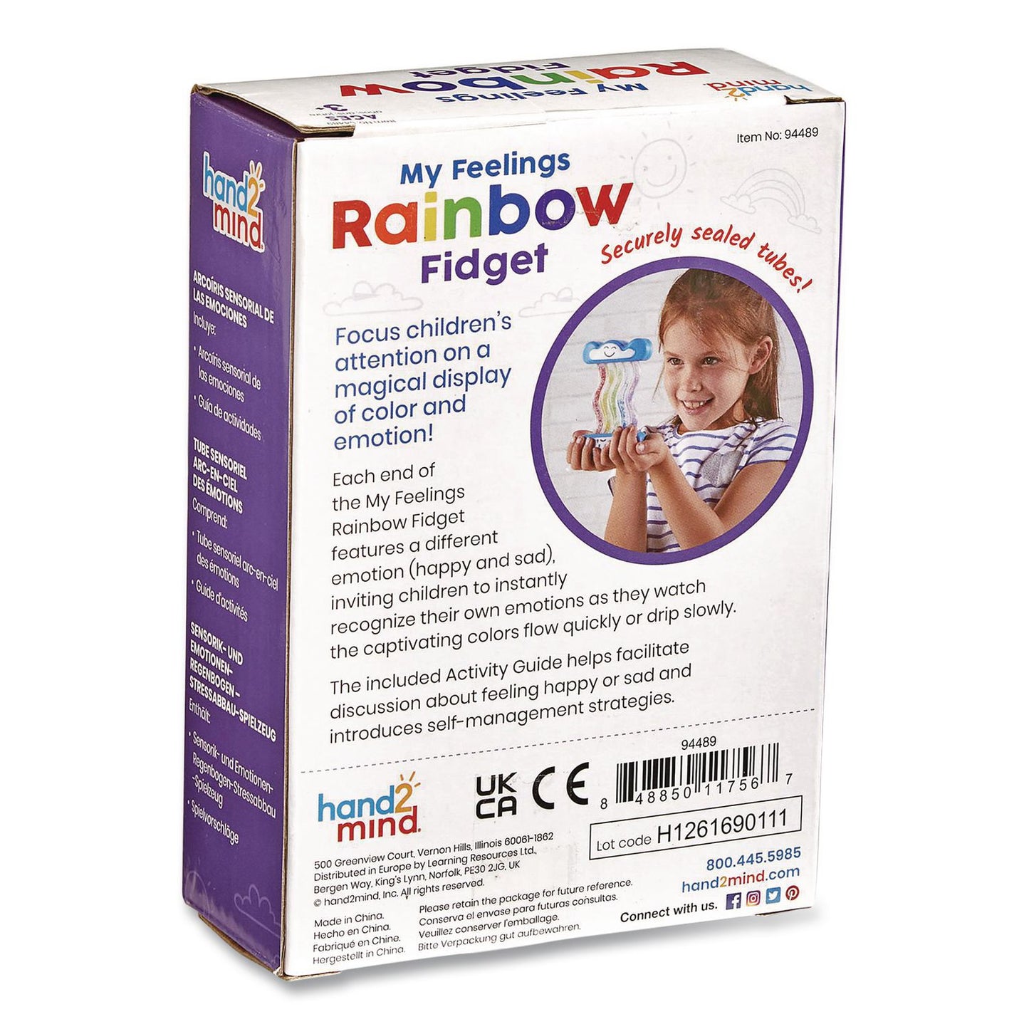 My Feelings Rainbow Fidget Tube, Ages 3 and Up, Blue