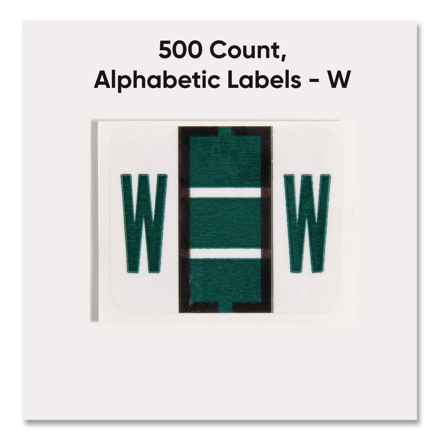 A-Z Color-Coded End Tab Filing Labels, W, 1 X 1.25, White, 500/roll