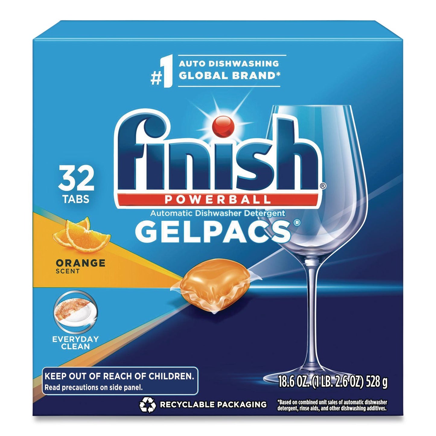 Dish Detergent Gelpacs, Orange Scent, 32/box