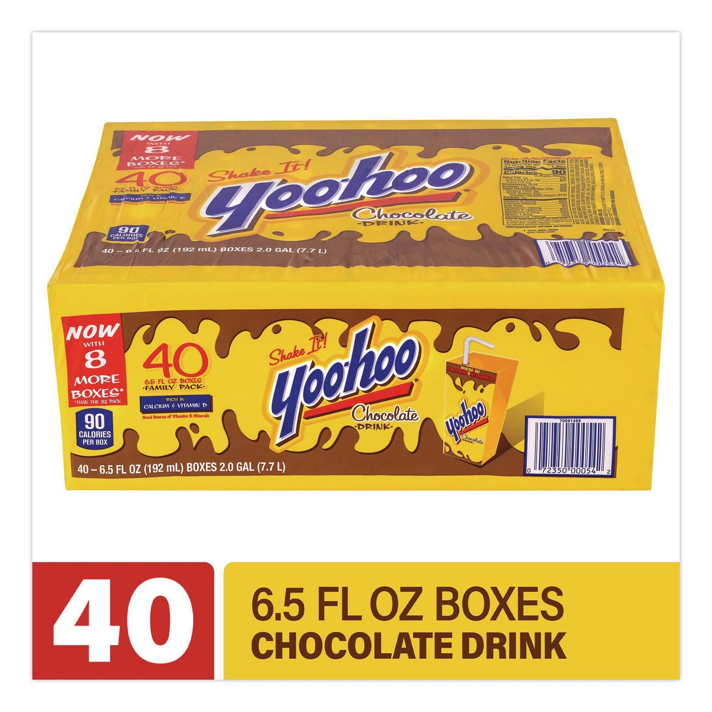 Chocolate Drink Boxes, Chocolate, 6.5 oz Box, 40/Carton