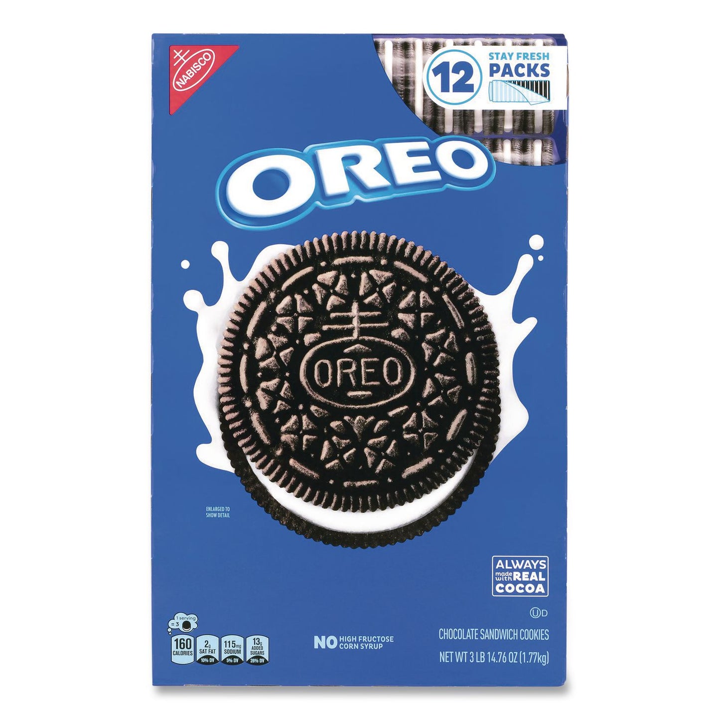 Cookies, Chocolate, 12 Individually Wrapped Sleeves, 3 lb 14.67 oz Box, 1 Box/Carton