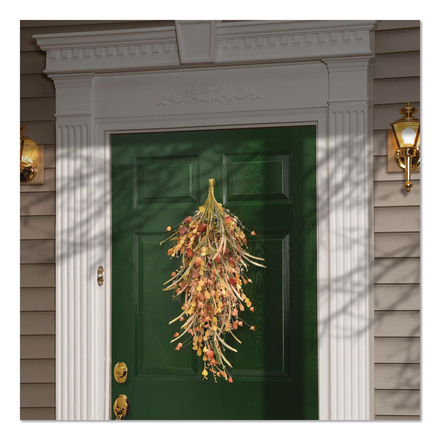 Fall Teardrop Decoration, 16" x 30" x 2", Orange