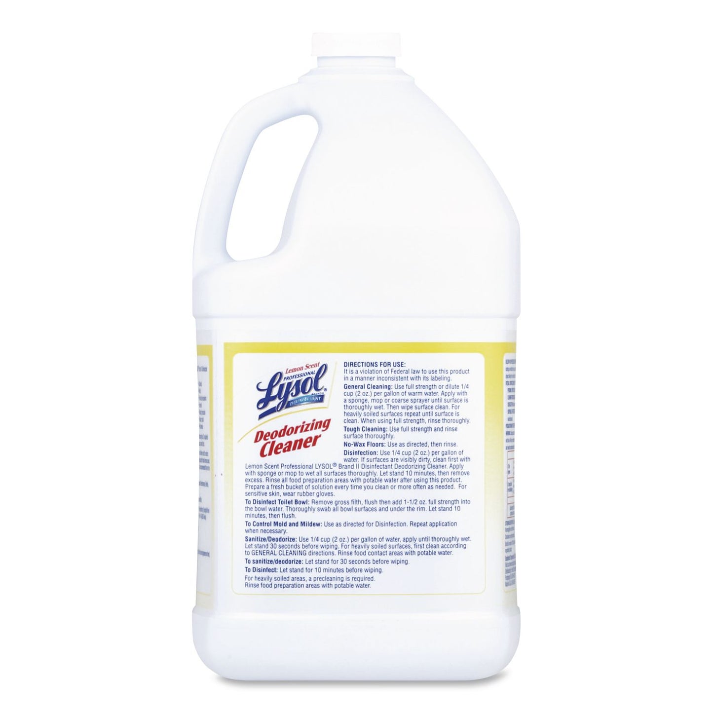 Disinfectant Deodorizing Cleaner Concentrate, Lemon Scent, 1 gal Bottle