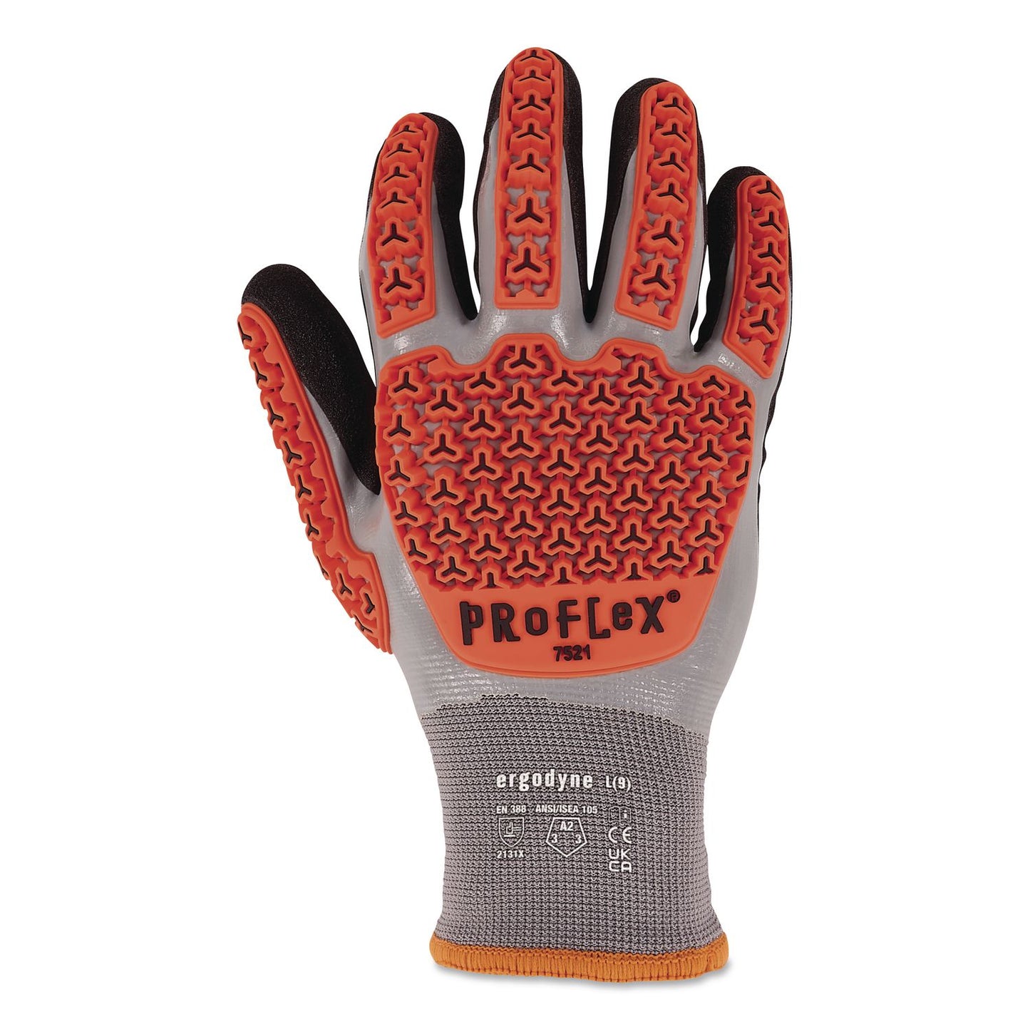 ProFlex 7521 Thermal Coated Impact-Resistant Gloves: EN 388: 2131X, 12" Long, XX-Large (11), Gray, Pair
