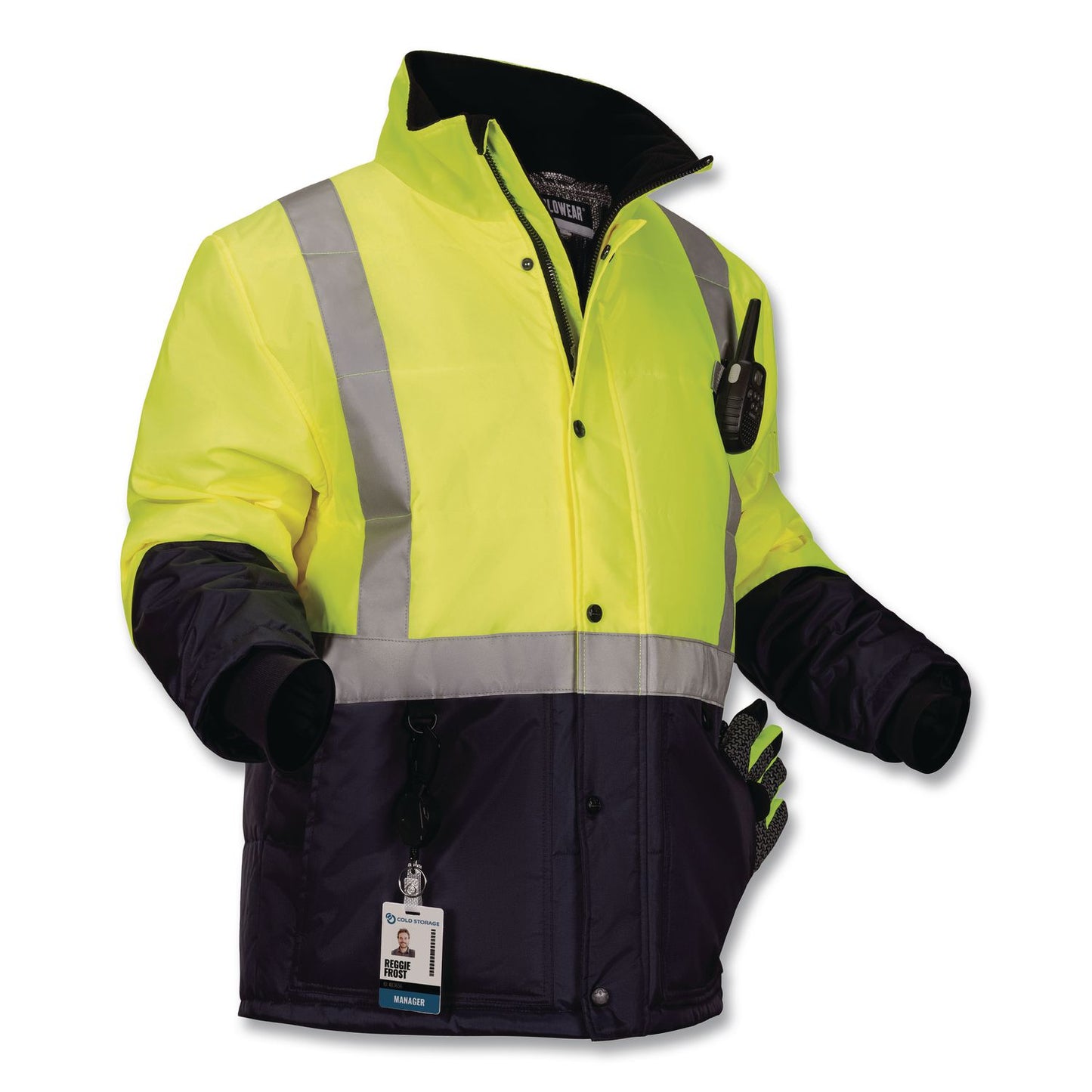 N-Ferno 6478 Class 2 Hi-Vis Freezer Jacket, 5X-Large, Lime