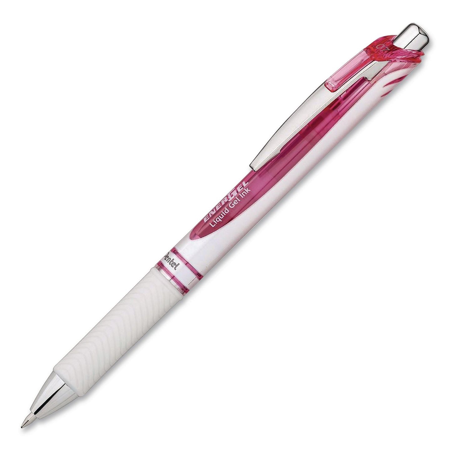 EnerGel Pearl Deluxe Pink Special Edition Liquid Gel Pen, Retractable, Medium 0.7 mm, Pink Ink, White Pearl/Pink Barrel, 2/PK