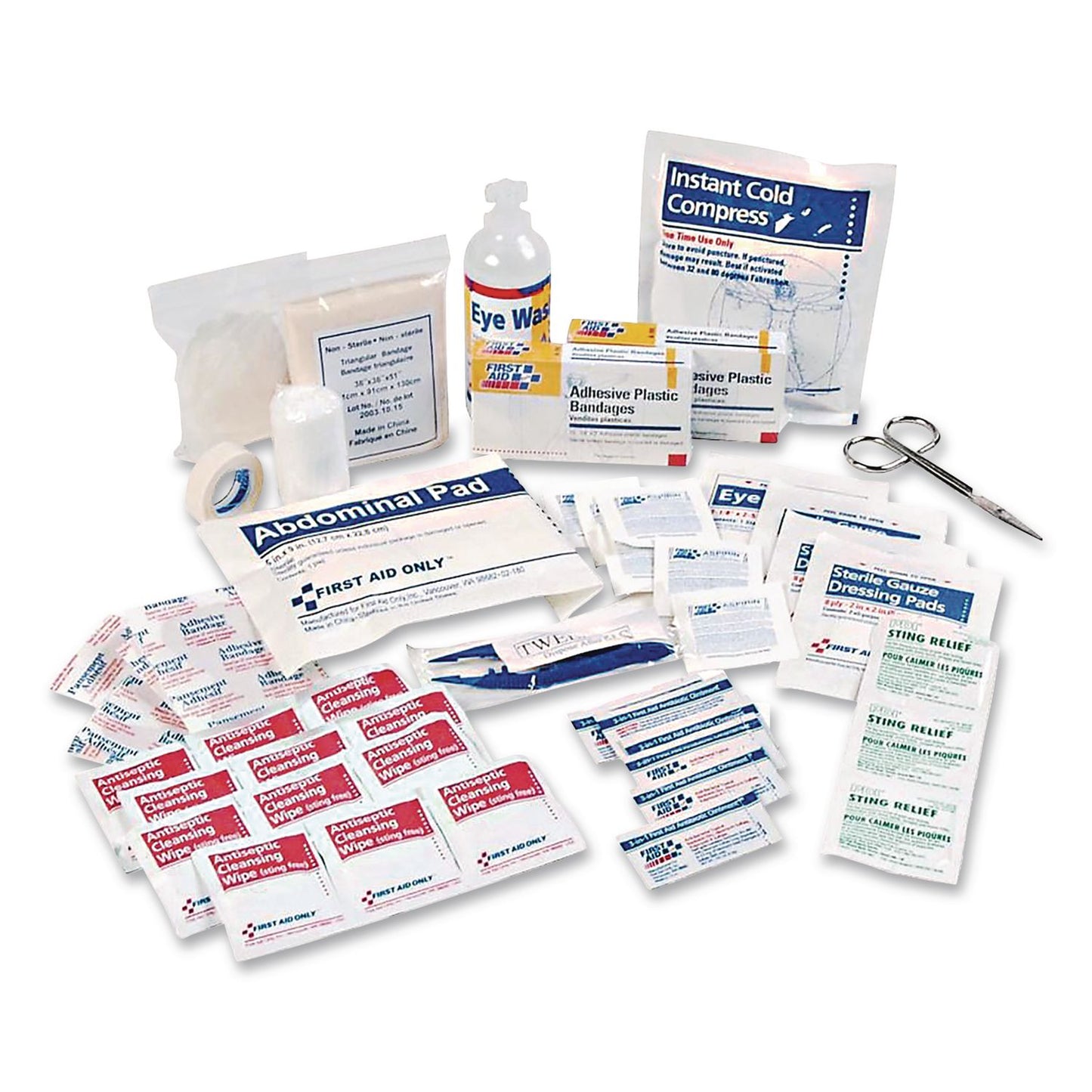 Office First Aid Kit Refill with Medication for 25 People, 106 Pieces