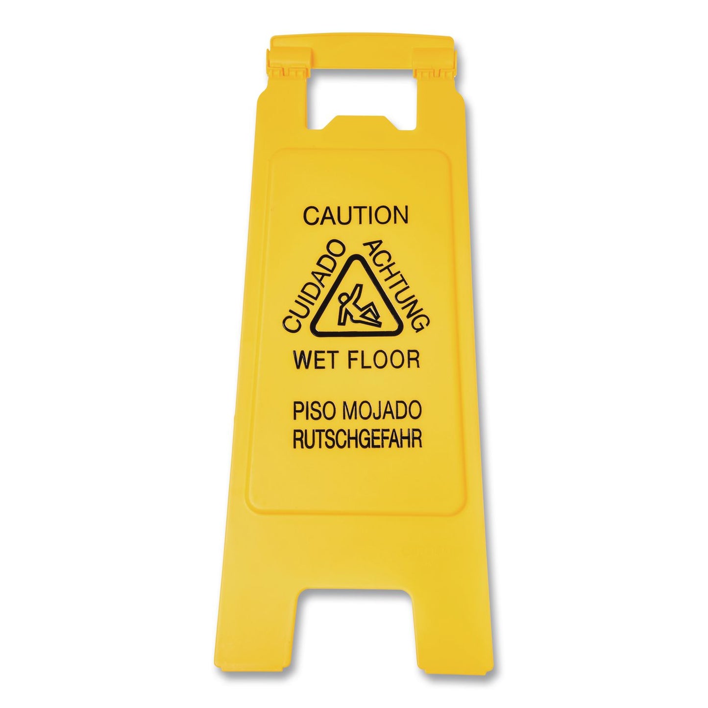 Site Safety Wet Floor Caution Sign, 2-Sided, 10 x 2 x 26, Yellow