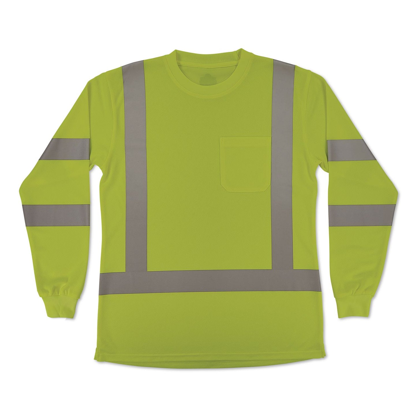 GloWear 8374 Class 3 Women's Essential Hi-Vis Long Sleeve T-Shirt, Large, Lime
