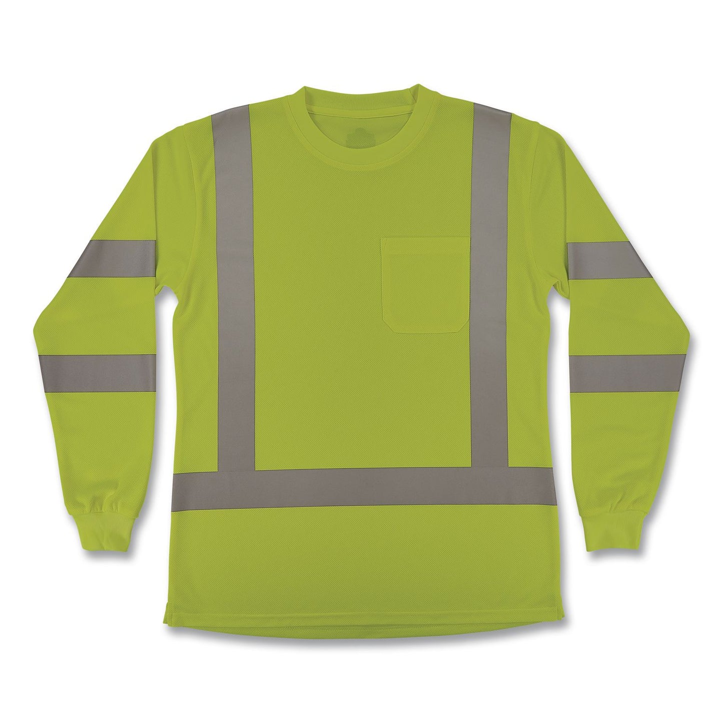 GloWear 8374 Class 3 Women's Essential Hi-Vis Long Sleeve T-Shirt, 2X-Large, Lime