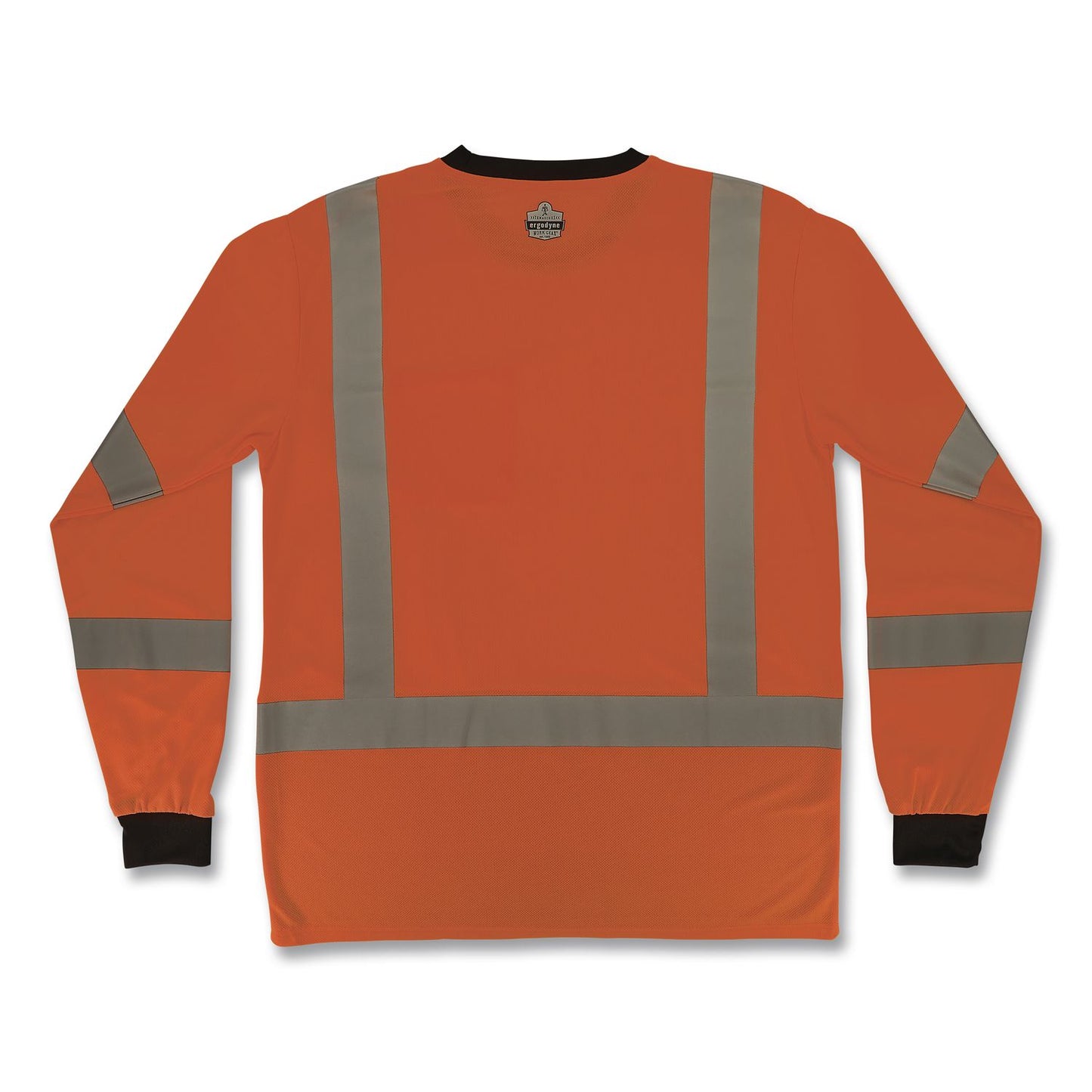 GloWear 8369BK Class 3 Essential Hi-Vis Long Sleeve T-Shirt with Black Bottom, Medium, Orange