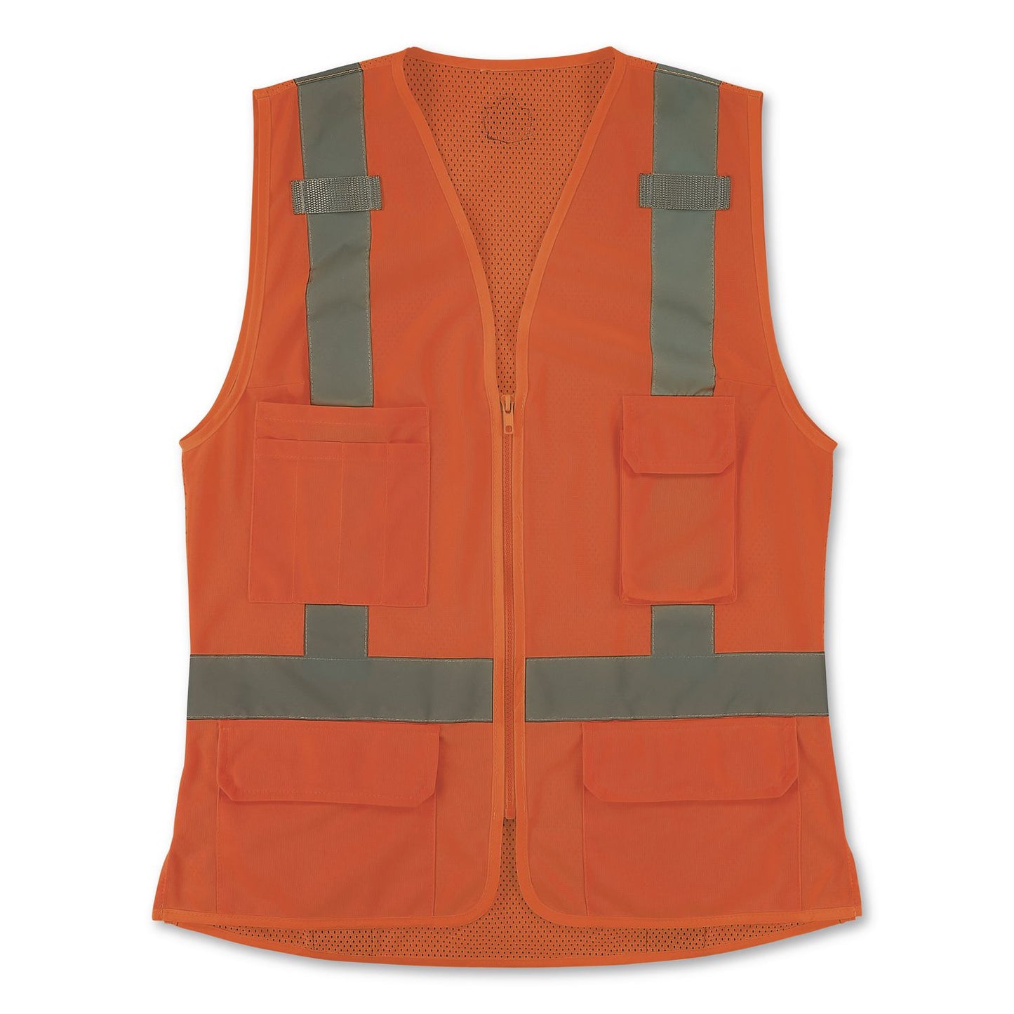GloWear 8247ZW-S Class 2 Women's Hi-Vis Surveyor Vest with Zipper, Polyester, 3X-Large, Orange