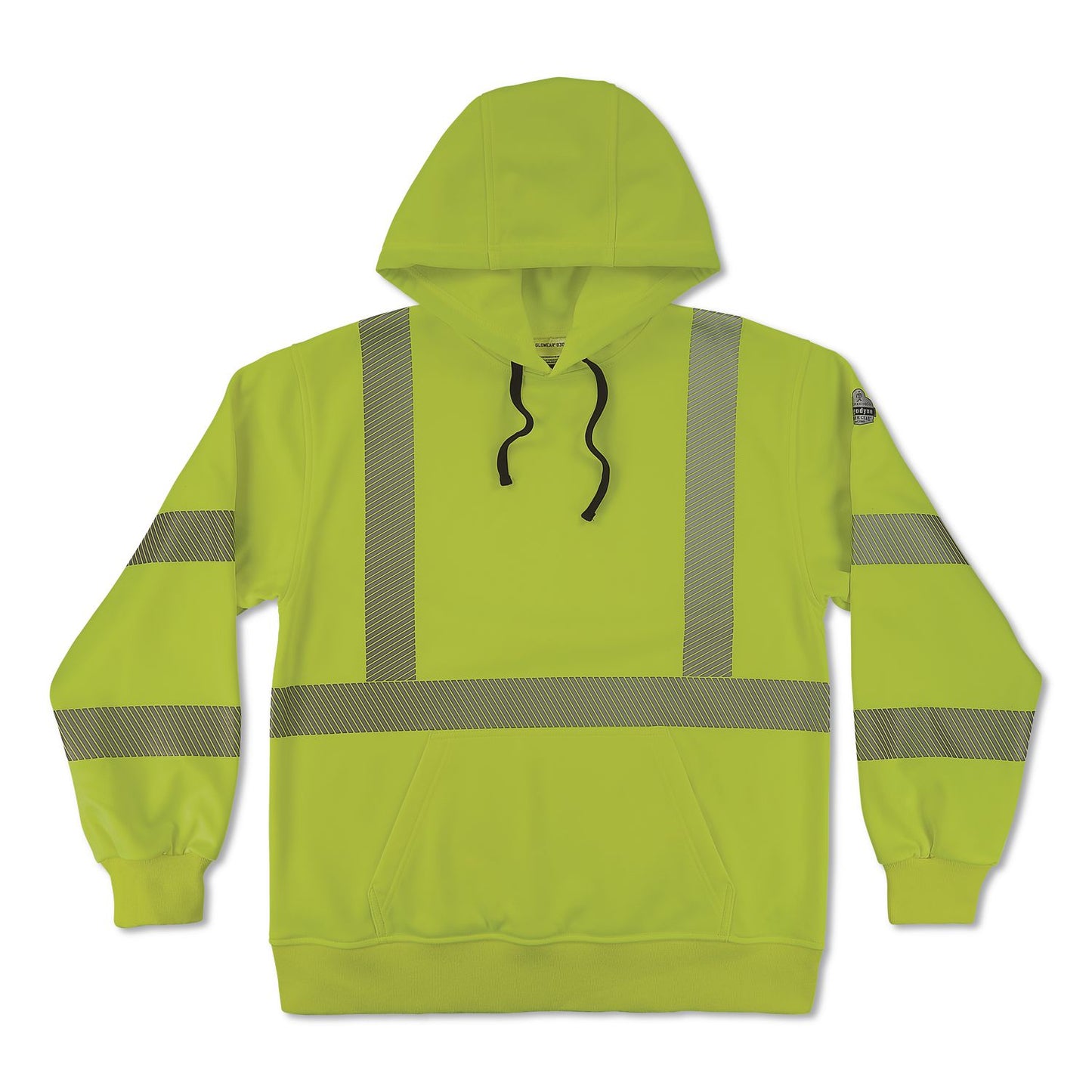GloWear 8304W Class 3 Women's Performance Hi-Vis Hooded Sweatshirt, Medium, Lime