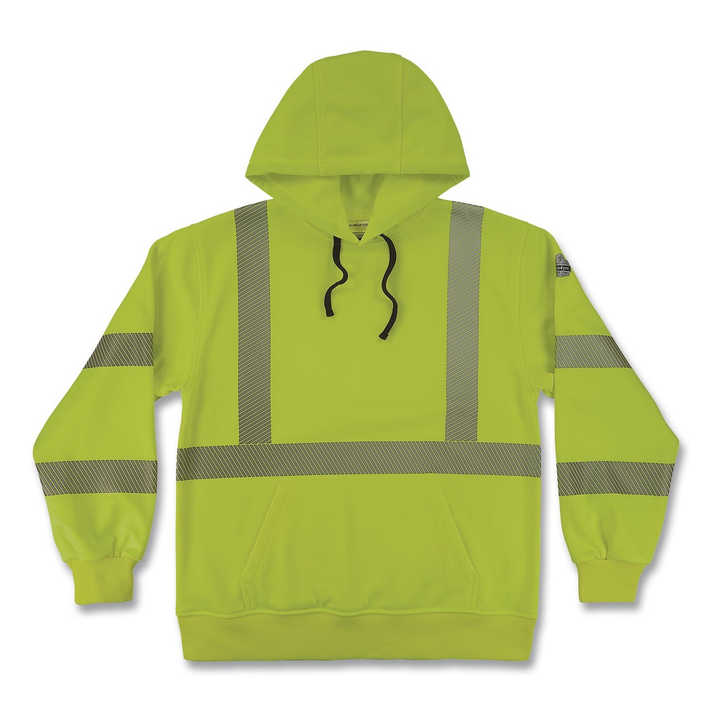 GloWear 8304W Class 3 Women's Performance Hi-Vis Hooded Sweatshirt, 2X-Large, Lime