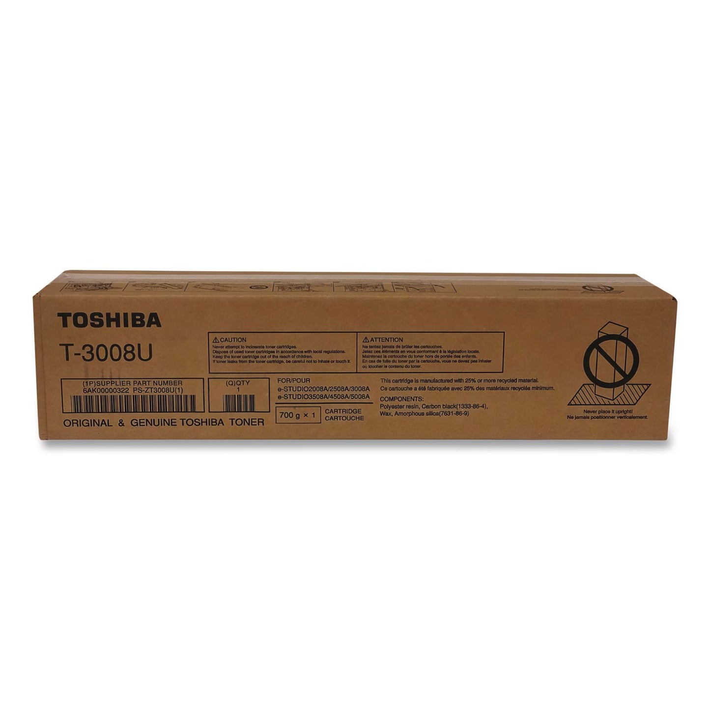 T-3008u Toner, 43,900 Page-Yield, Black